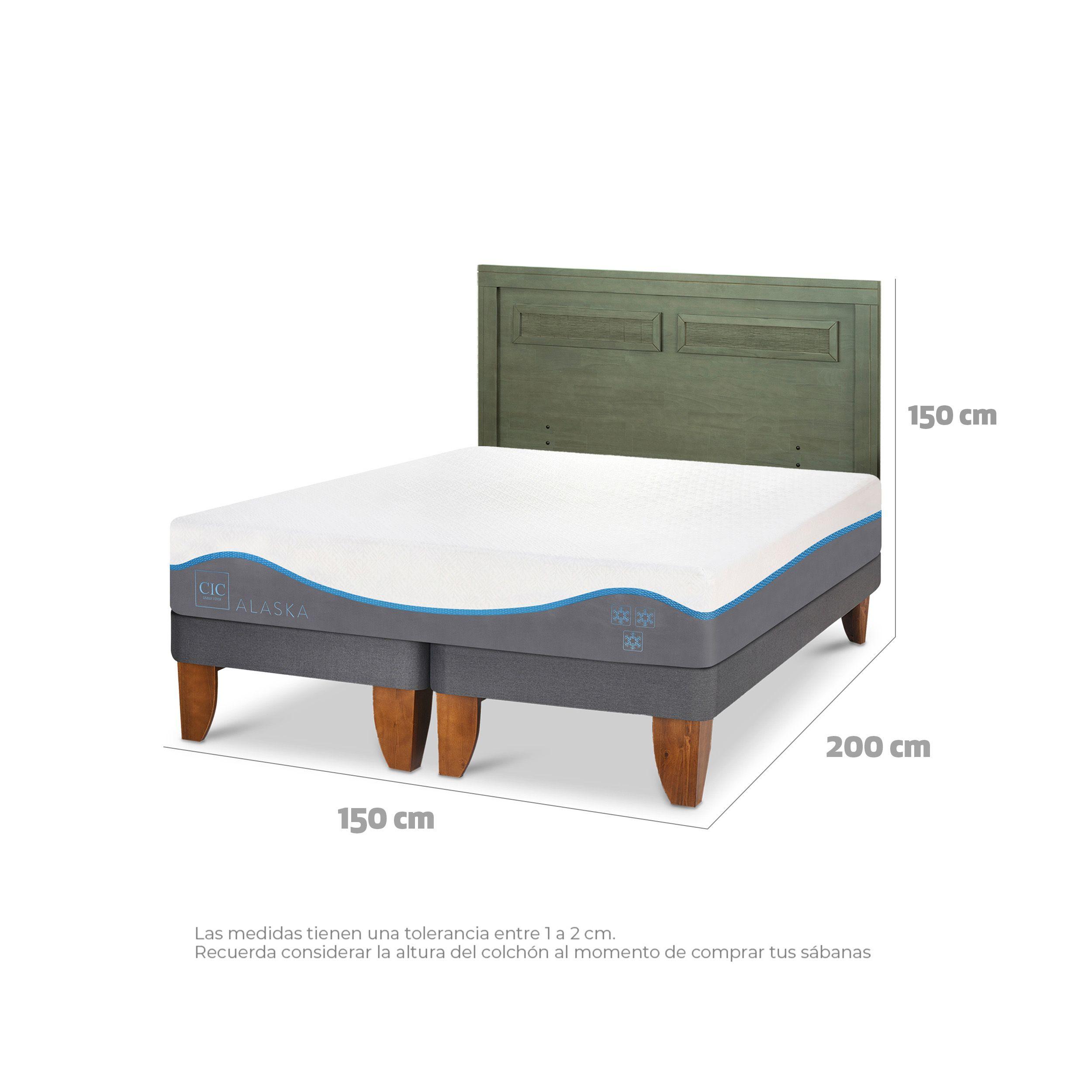 CAMA EUROPEA ALASKA 2 PLAZAS + RESPALDO MILAN OLIVO-2