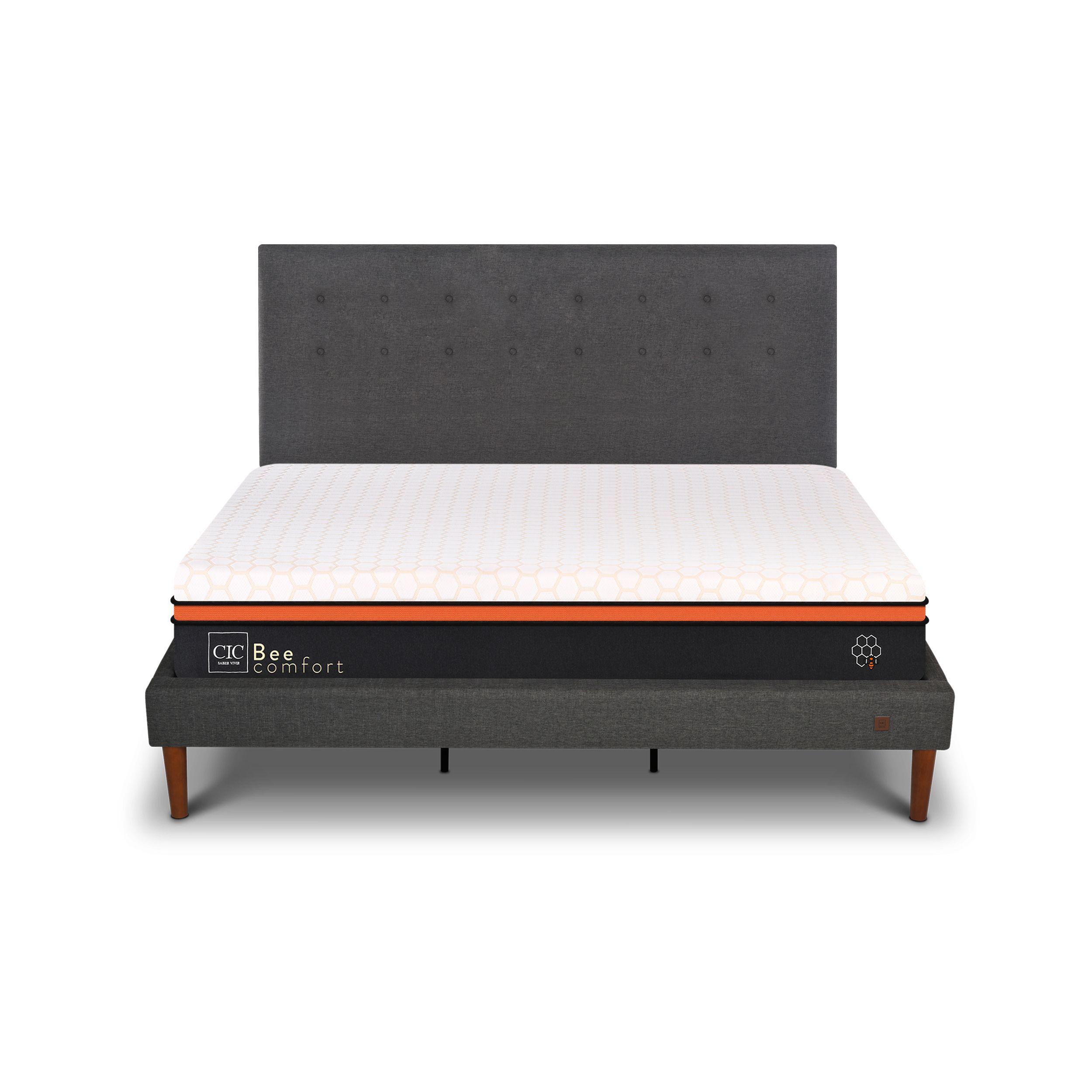 CAMA EUROPEA CURVE BEE COMFORT KING + RESPALDO EUFRATES-0