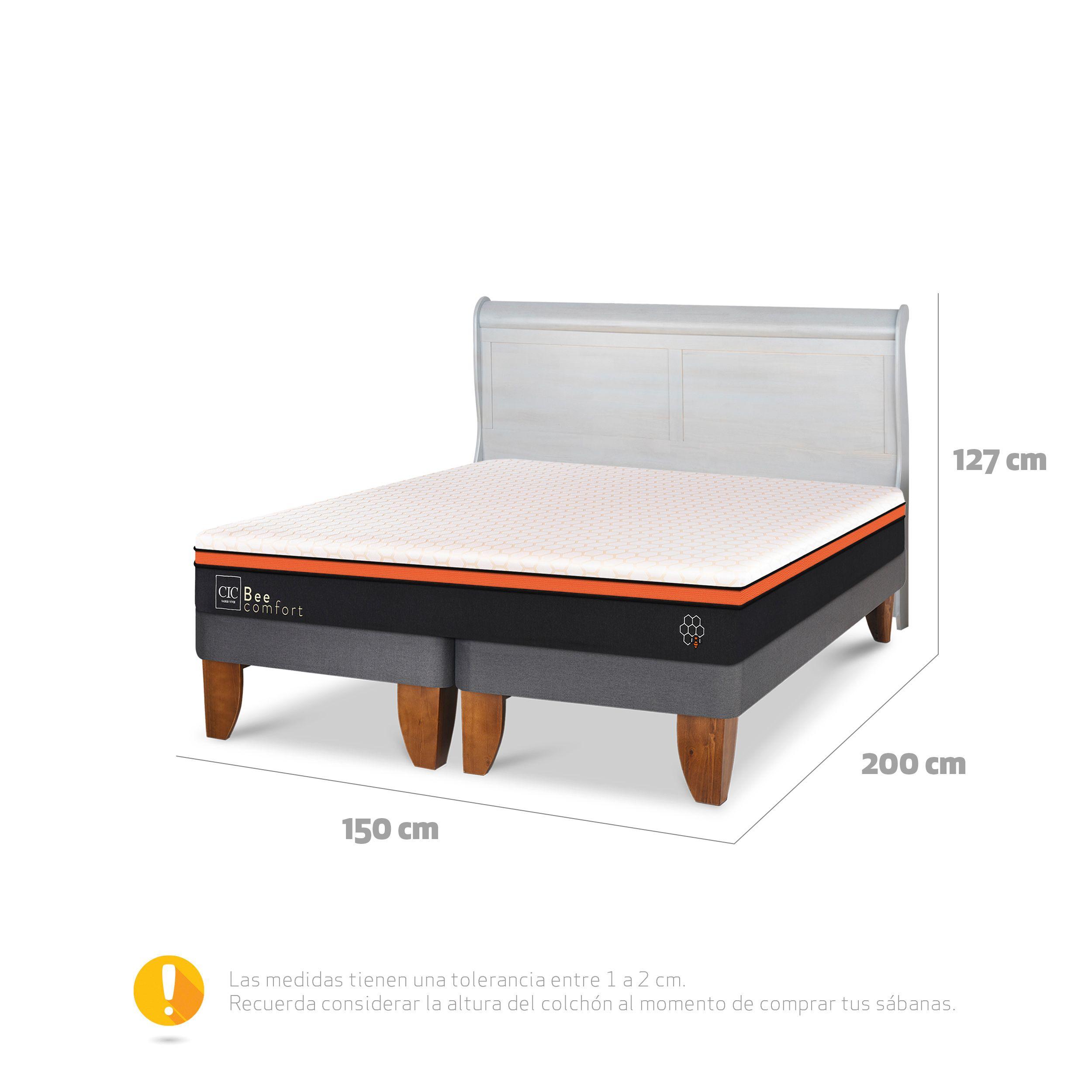 CAMA EUROPEA BEECOMFORT 2 PLAZAS + RESPALDO MIRO ALPINO-2