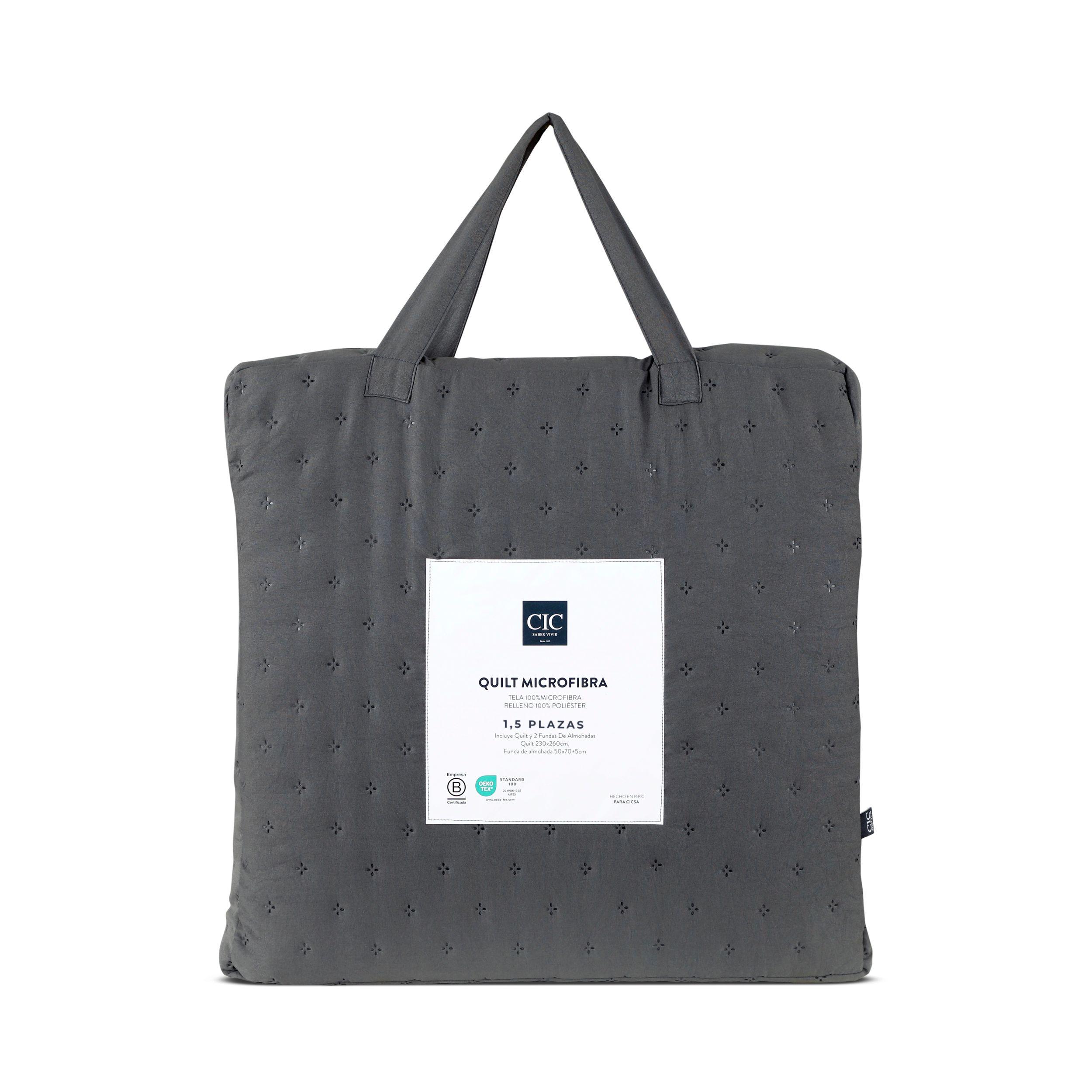 QUILT MICROFIBRA GRIS SGL-6