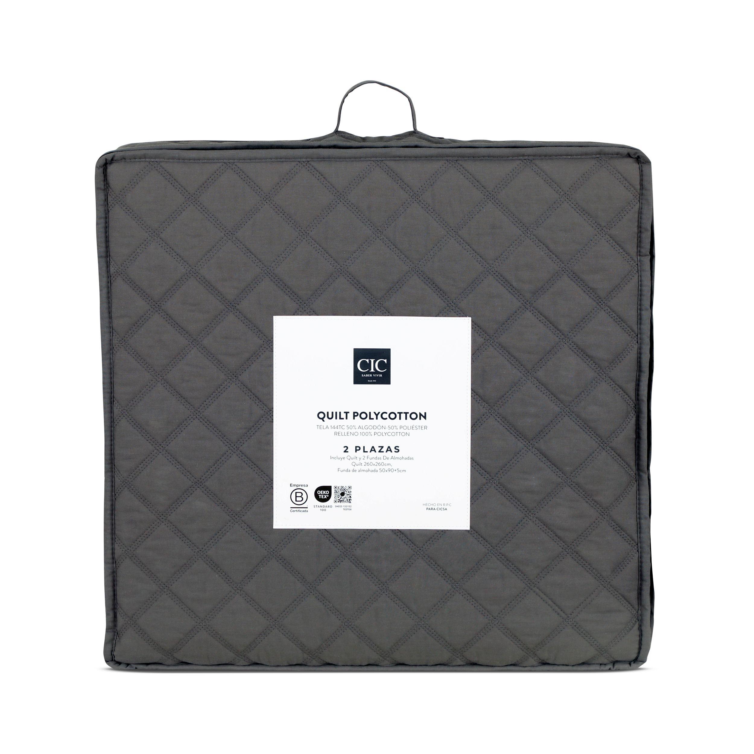 QUILT POLYCOTTON GRIS 2P-6