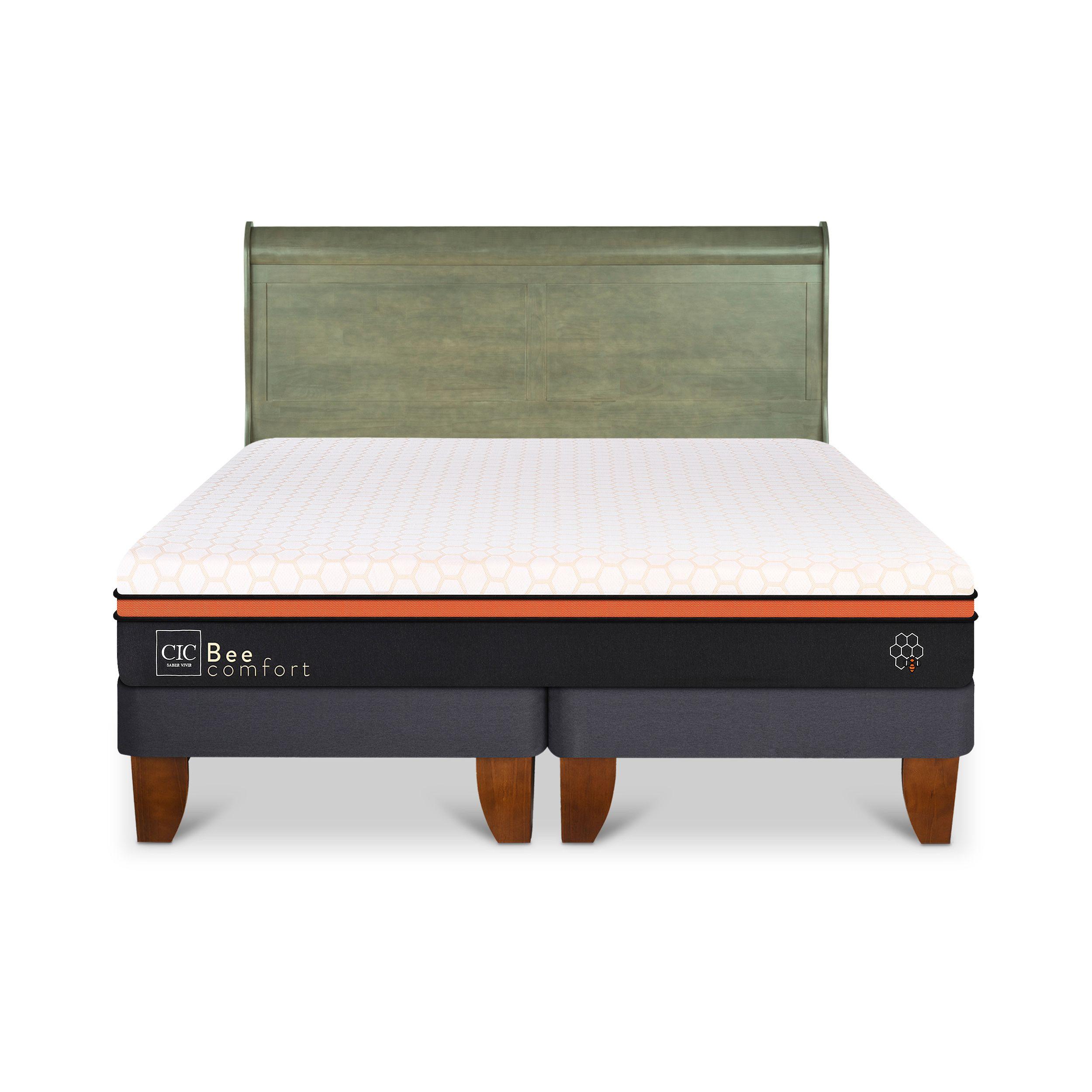 CAMA EUROPEA BEECOMFORT 2 PLAZAS + RESPALDO MIRO OLIVO-0