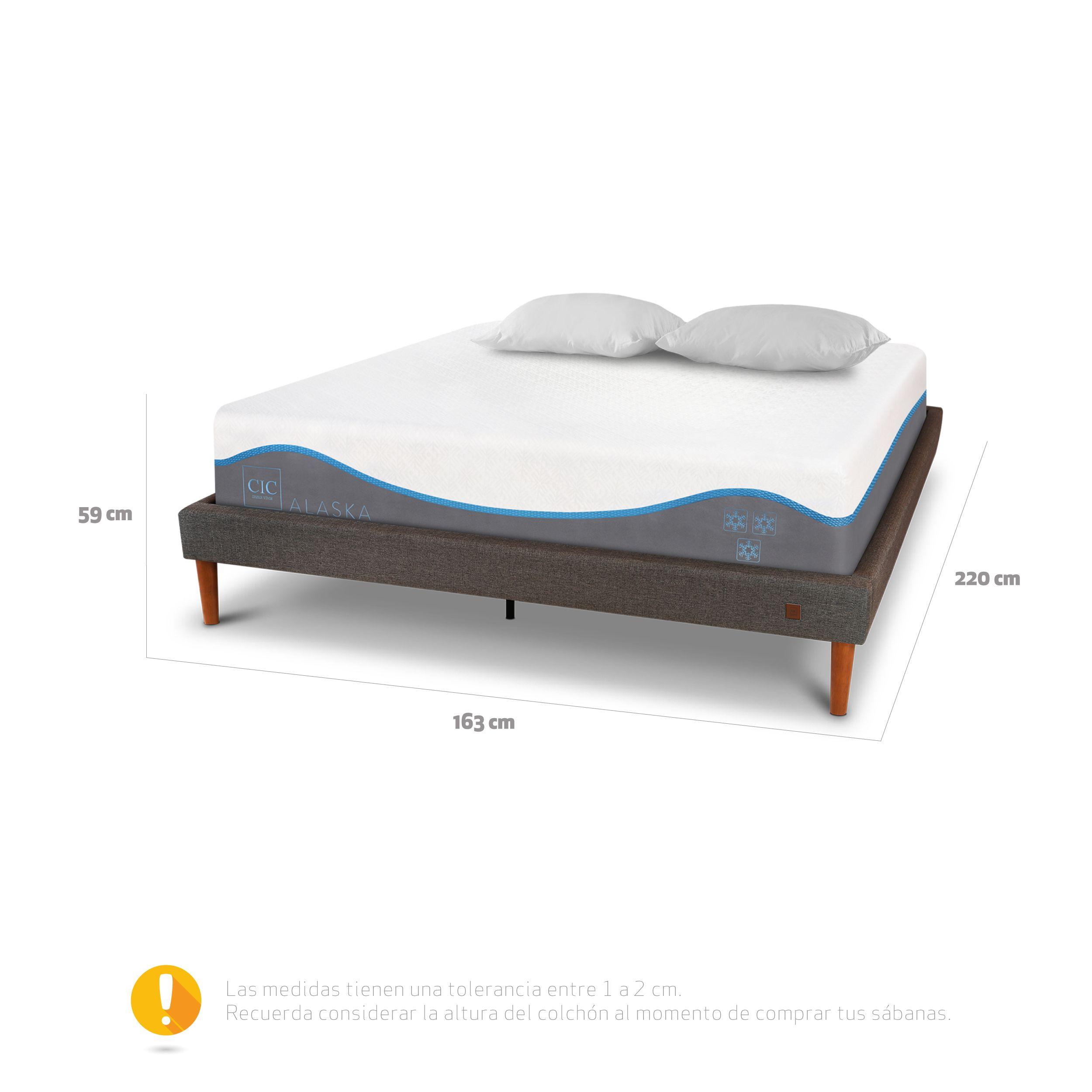 CAMA EUROPEA CURVE ALASKA 2 PLAZAS + ALMOHADAS-2