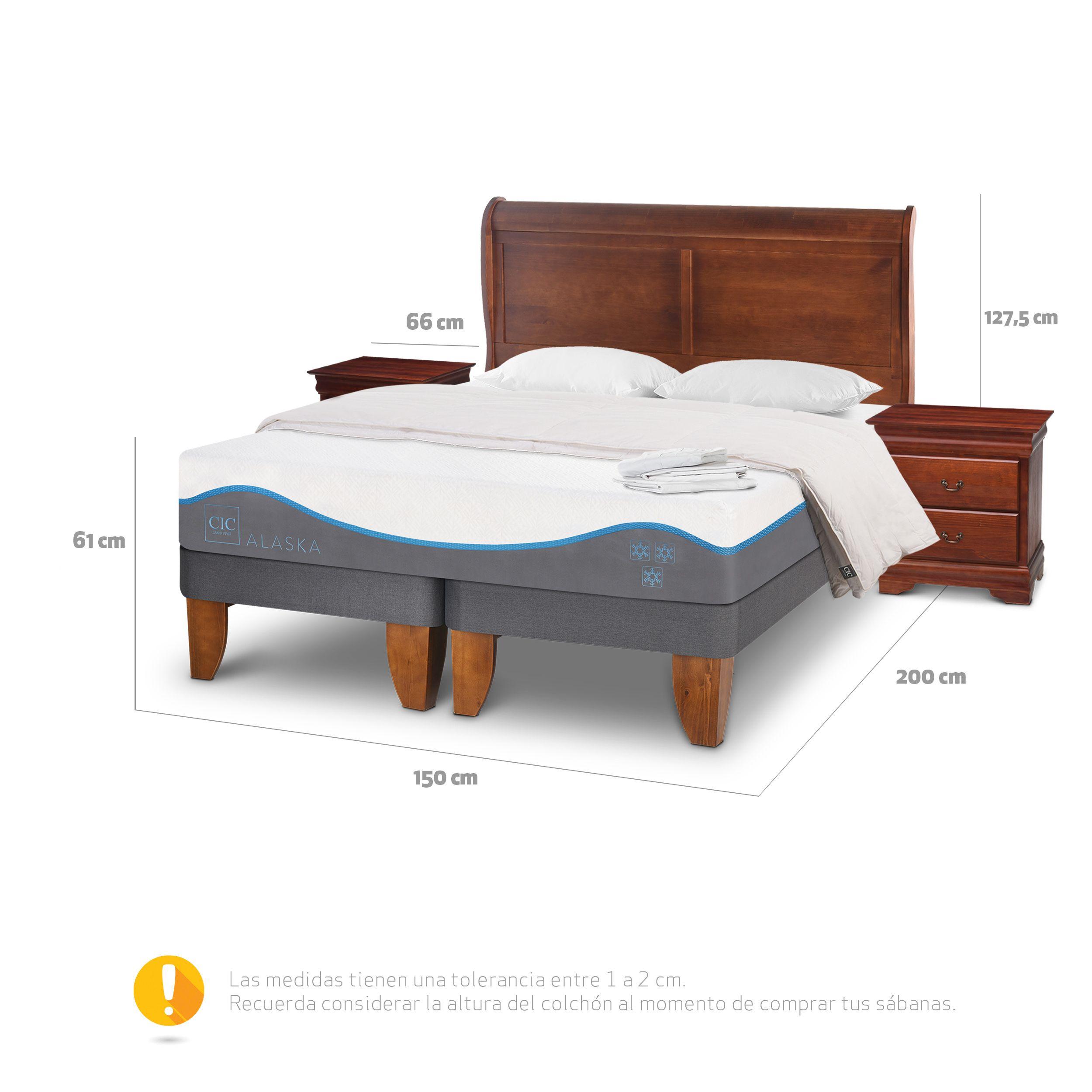 CAMA EUROPEA ALASKA 2 PLAZAS + TEXTIL-2