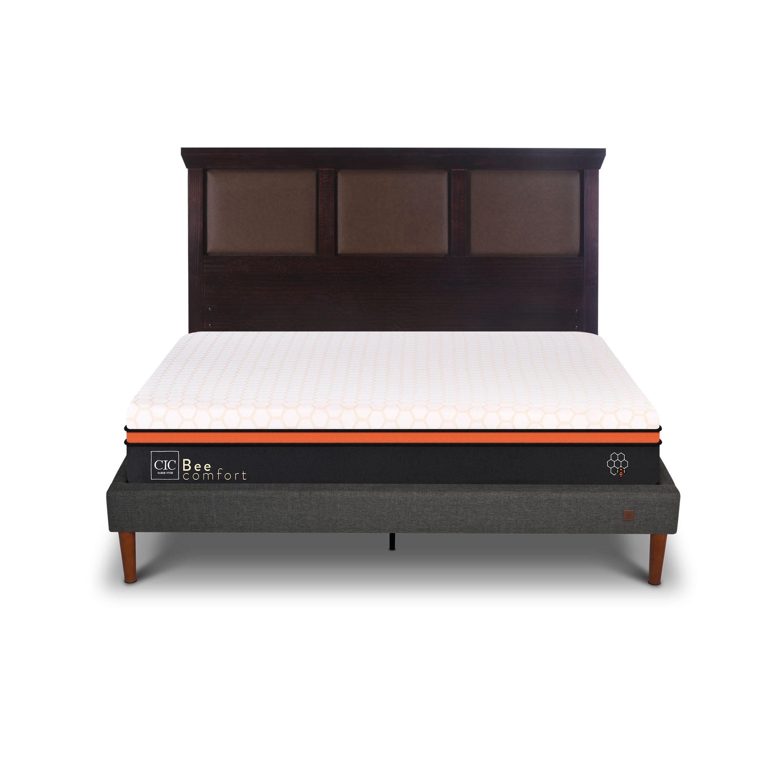CAMA EUROPEA CURVE BEE COMFORT 2P RESPALDO NEW TORINO CHOC-0