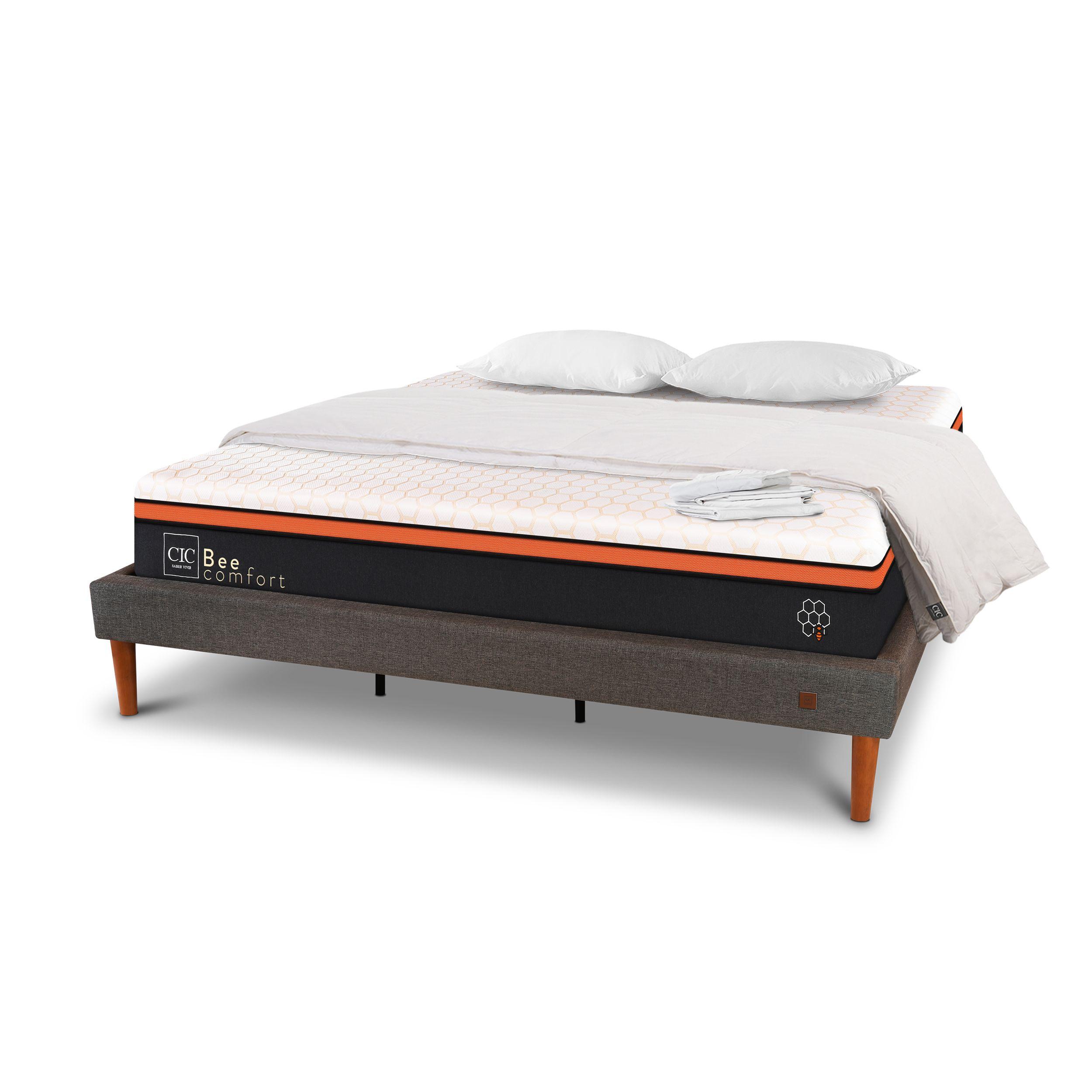 CAMA EUROPEA CURVE BEE COMFORT KING TEXTIL-1