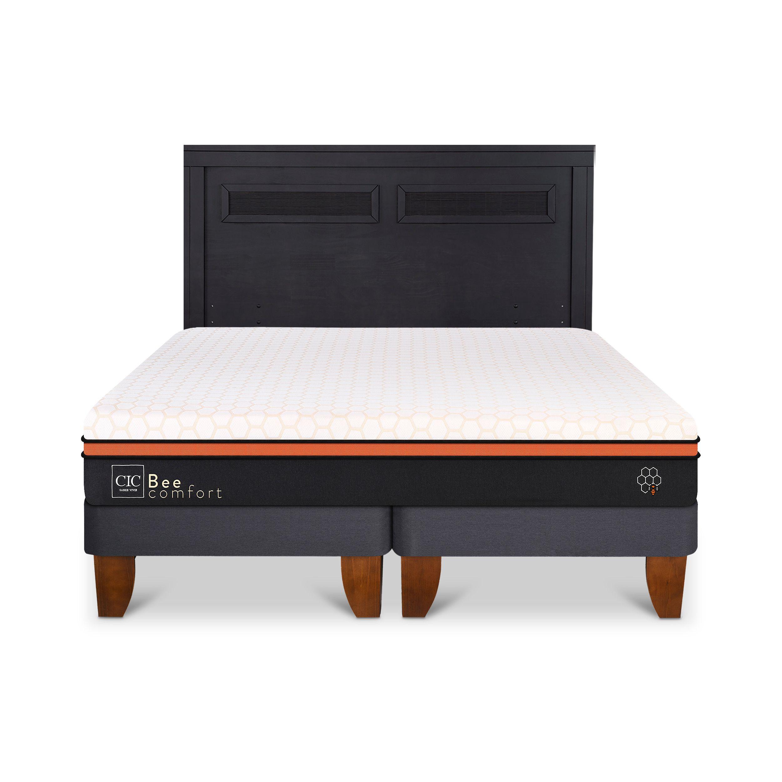 CAMA EUROPEA BEECOMFORT KING + RESPALDO MILAN NEGRO-0