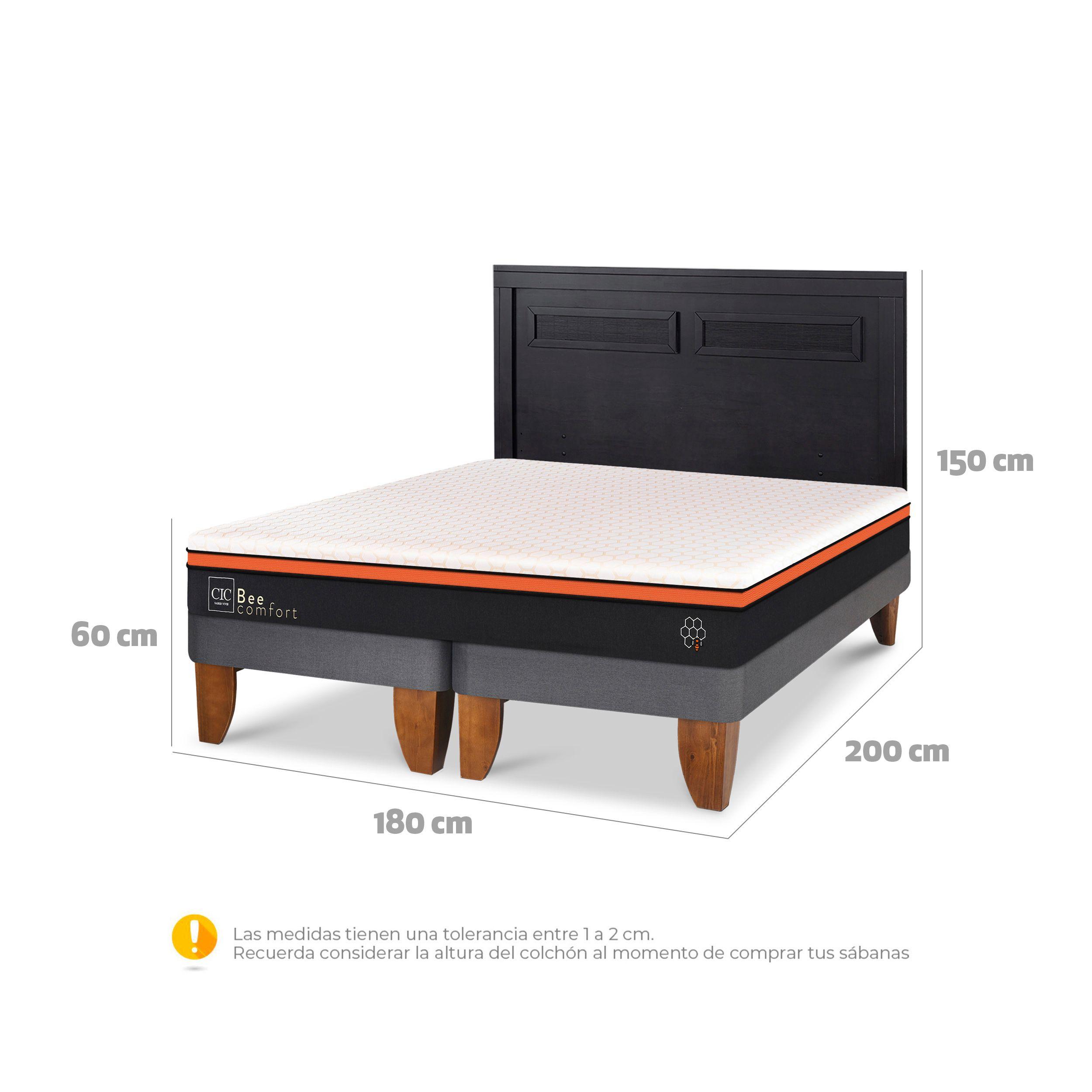 CAMA EUROPEA BEECOMFORT KING + RESPALDO MILAN NEGRO-2