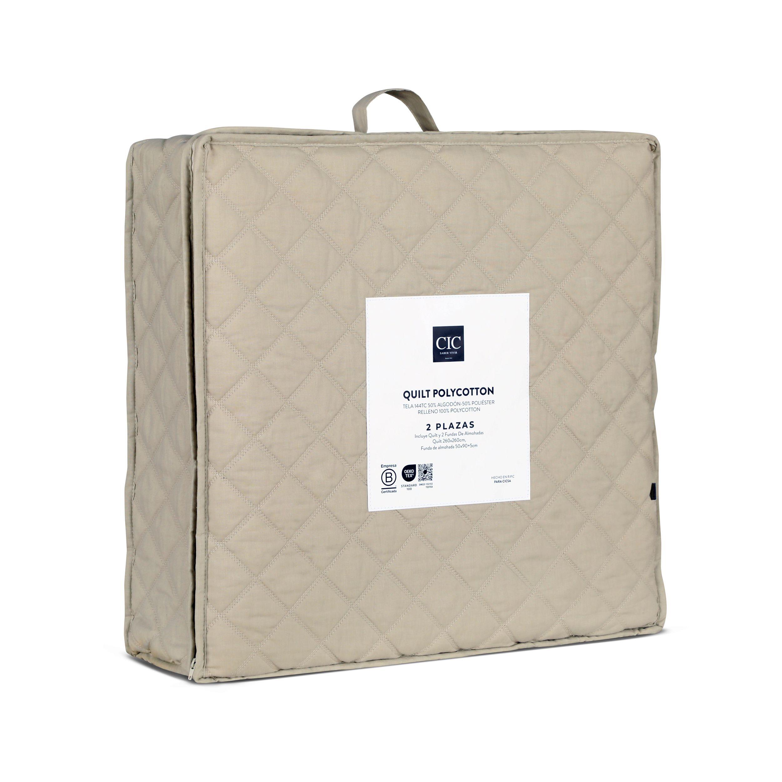 QUILT POLYCOTTON TAUPE 2P-6