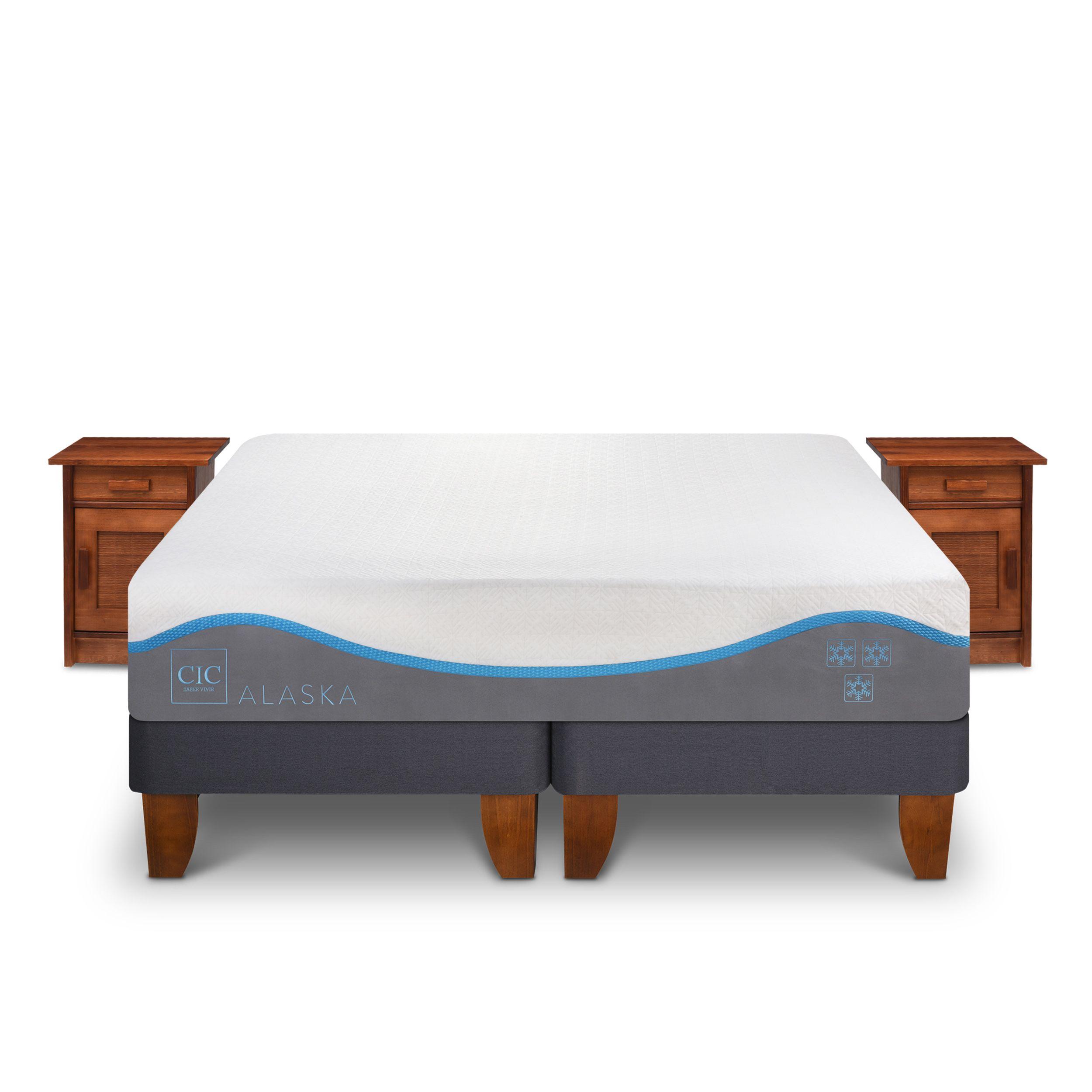 CAMA EUROPEA ALASKA KING + VELADORES MILÁN-0