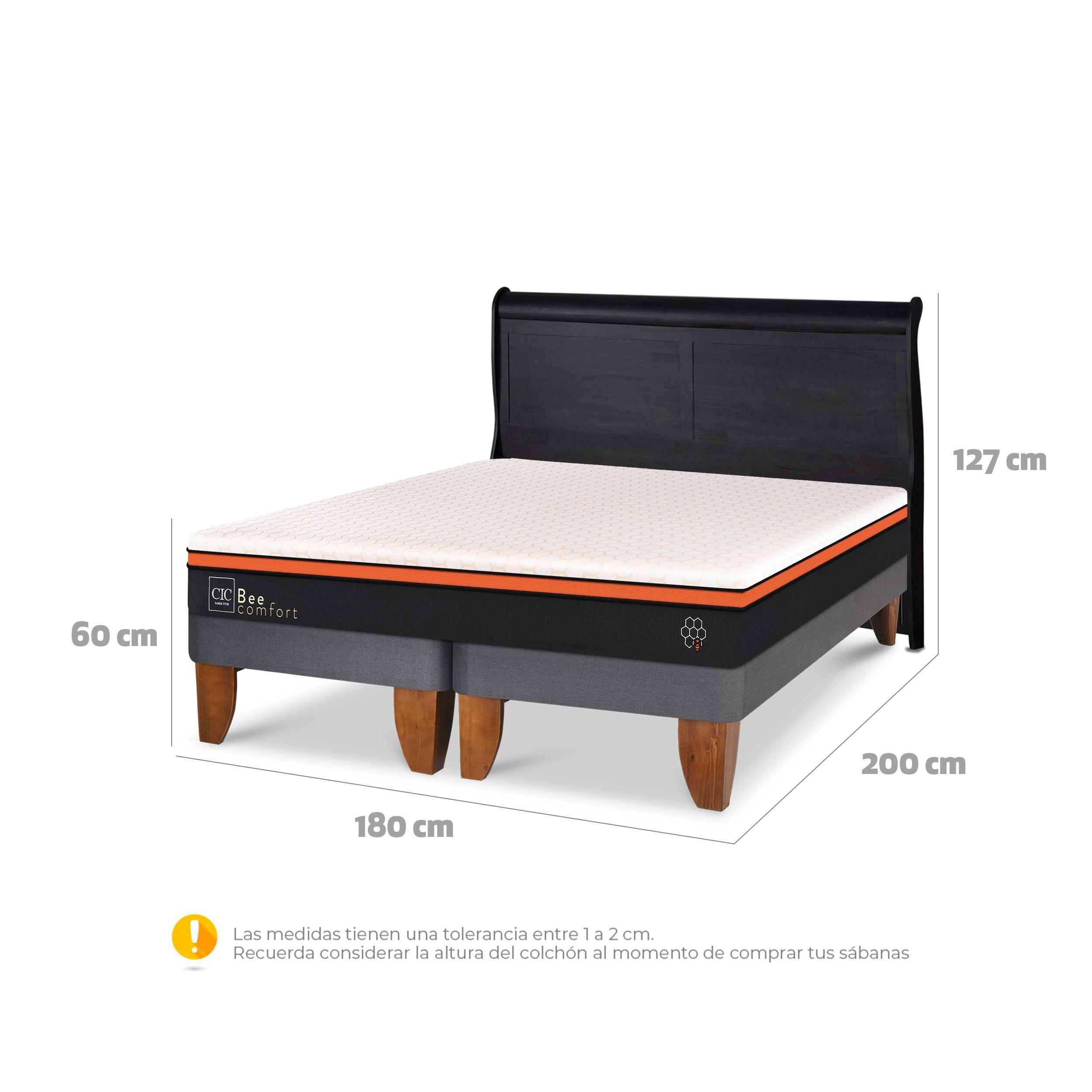 CAMA EUROPEA BEECOMFORT KING + RESPALDO MIRO NEGRO-2