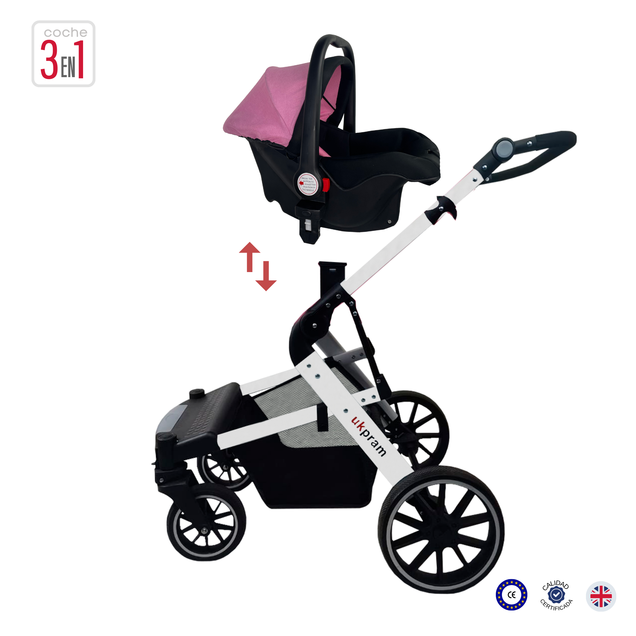 COCHE 3 EN 1 | TRAVEL SYSTEM |UKPRAM-3