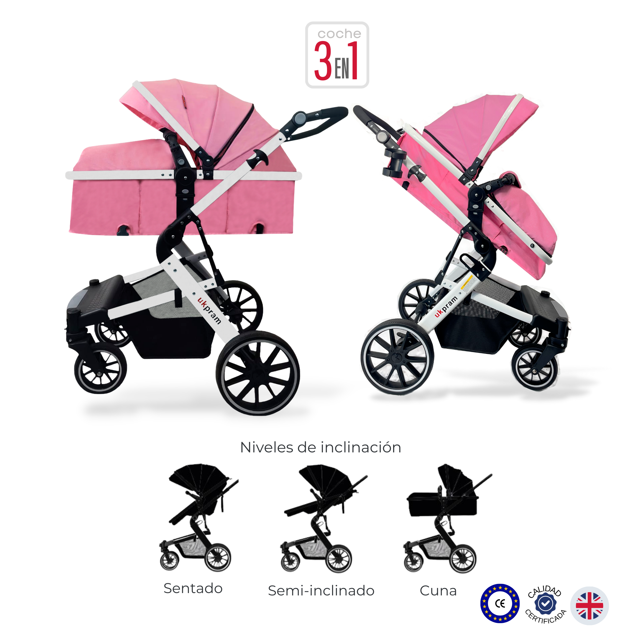 COCHE 3 EN 1 | TRAVEL SYSTEM |UKPRAM-2