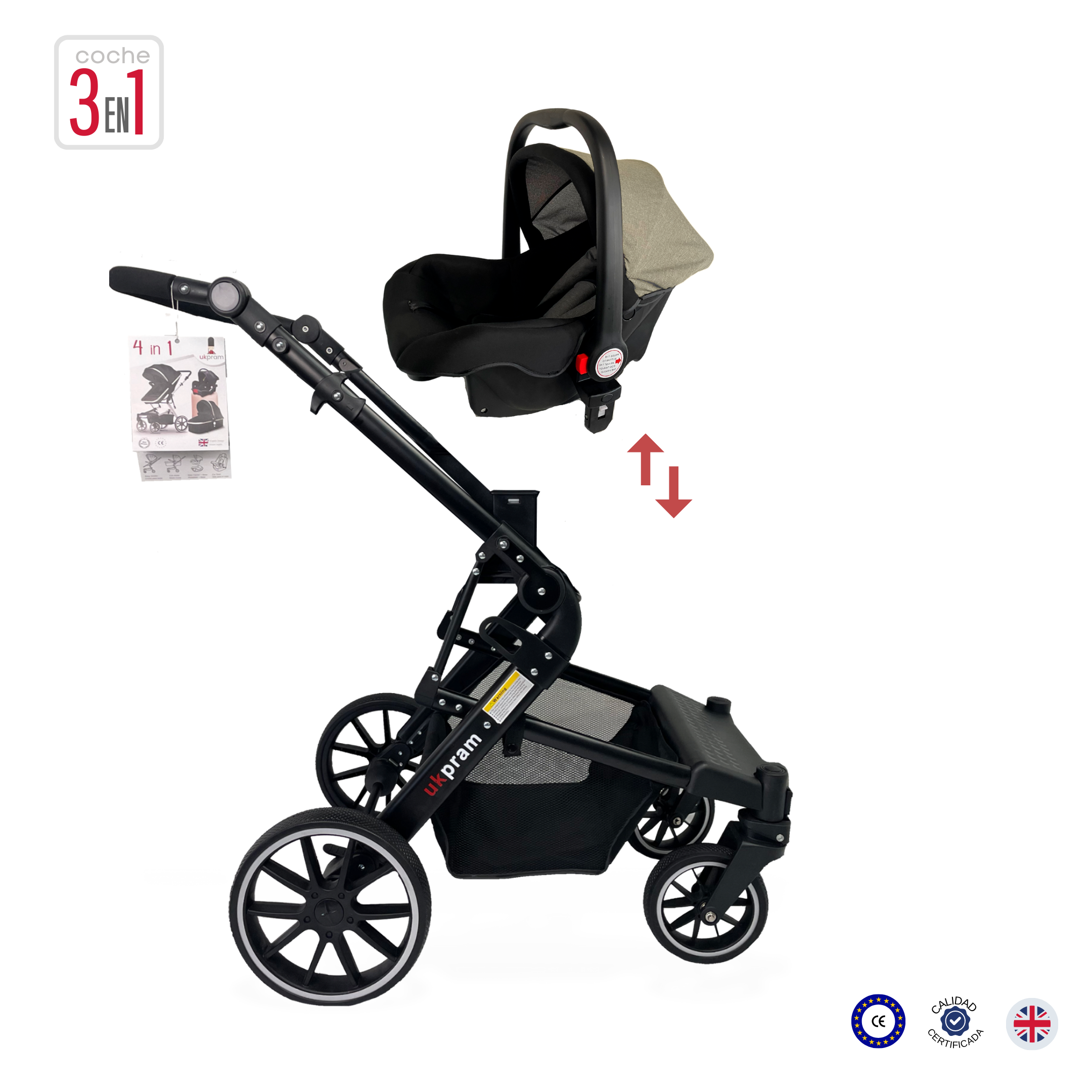 COCHE 3 EN 1 | TRAVEL SYSTEM |UKPRAM-3