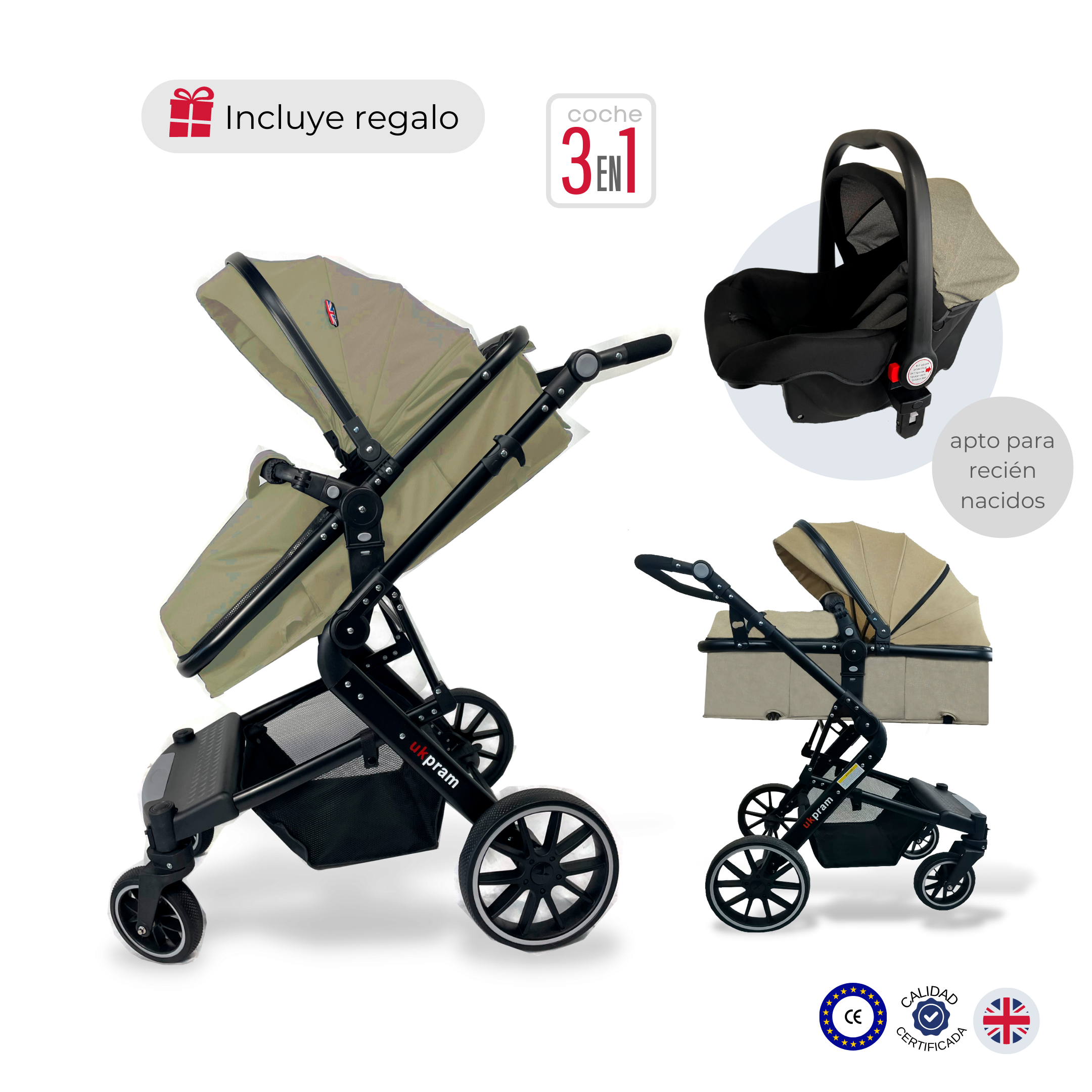 COCHE 3 EN 1 | TRAVEL SYSTEM |UKPRAM-2