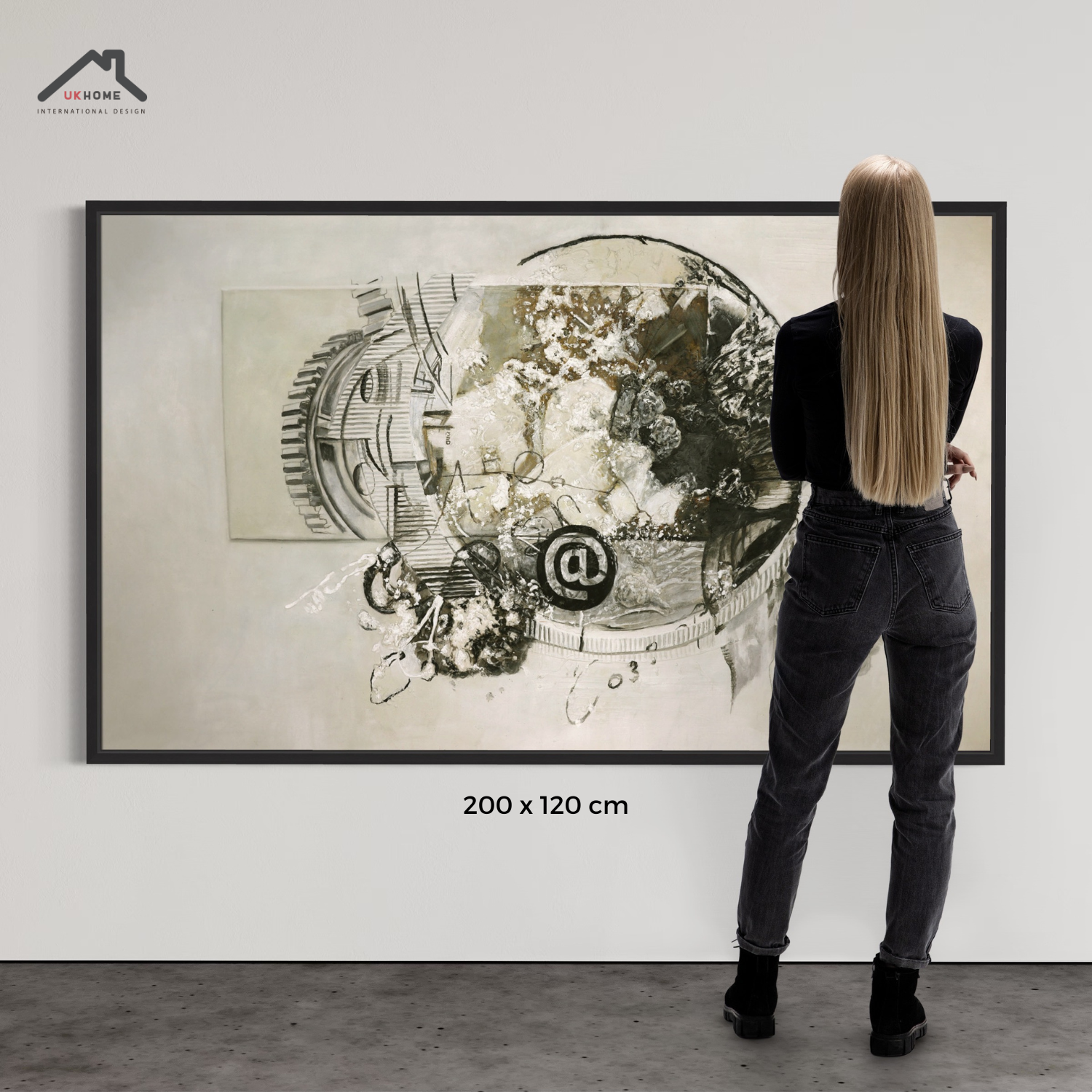 Cuadro XXL Oleo sobre Tela con Marco 200x100 | UKHOME-2