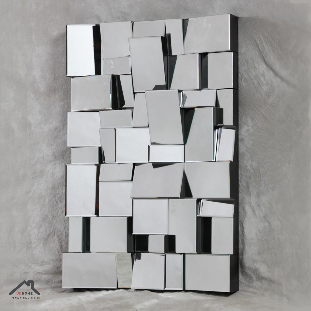ESPEJO DECORATIVO | CUADRADOS PLATEADOS | UKHOME-2