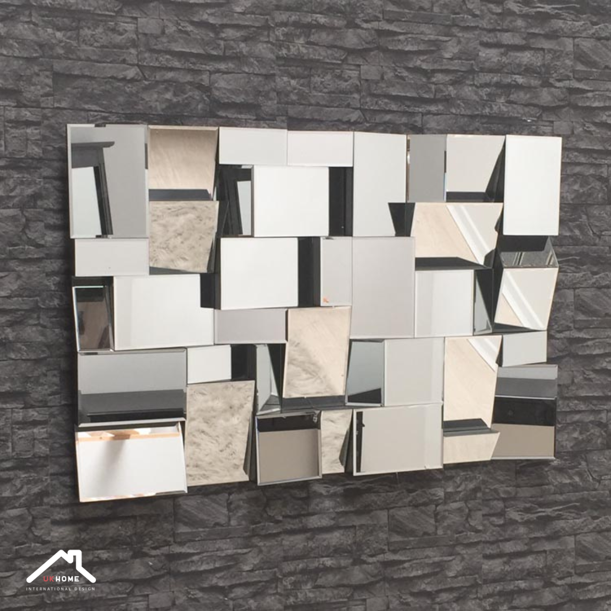 ESPEJO DECORATIVO | CUADRADOS PLATEADOS | UKHOME-3