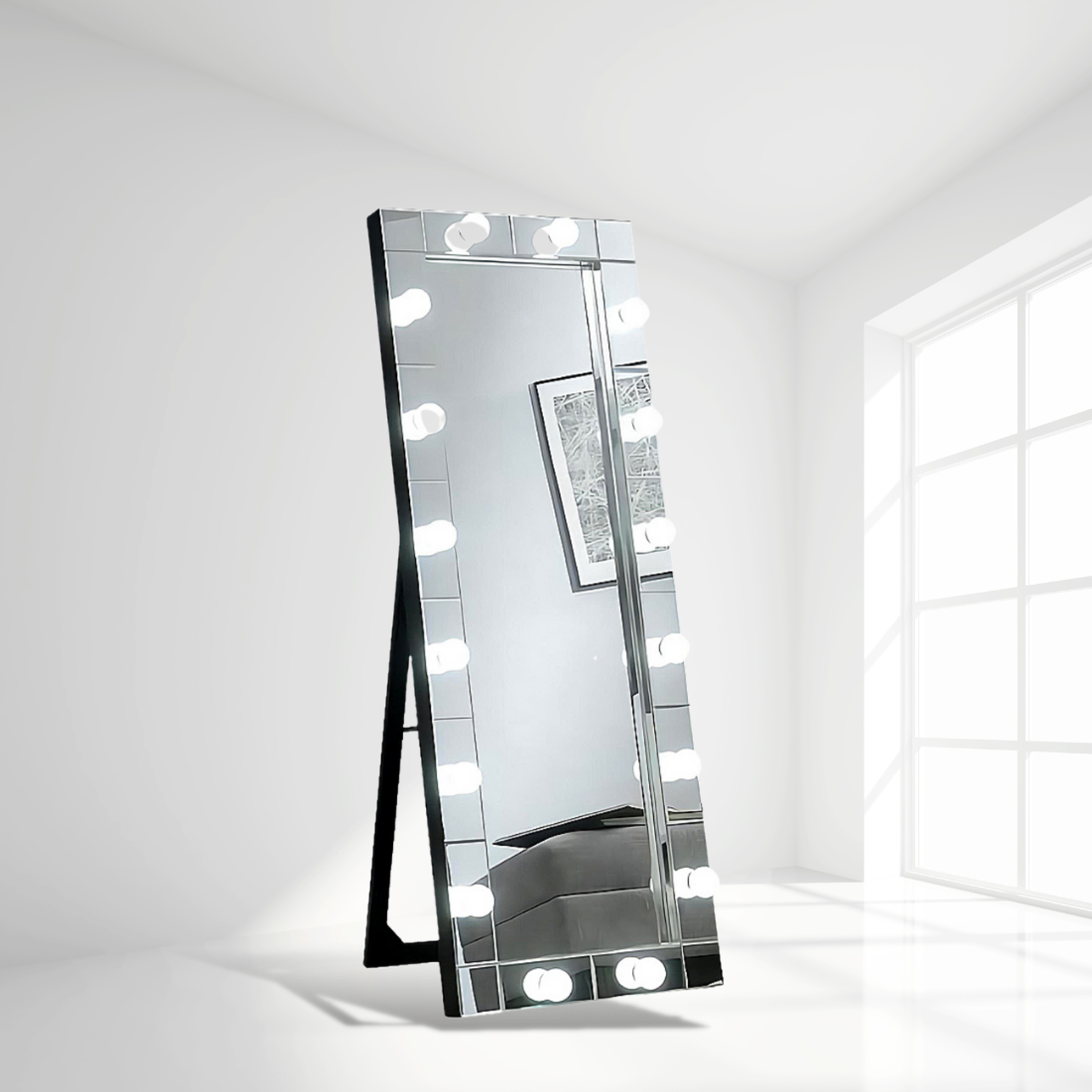 ESPEJO DECORATIVO MARCO FOCOS LED RECTO | UKHOME-2