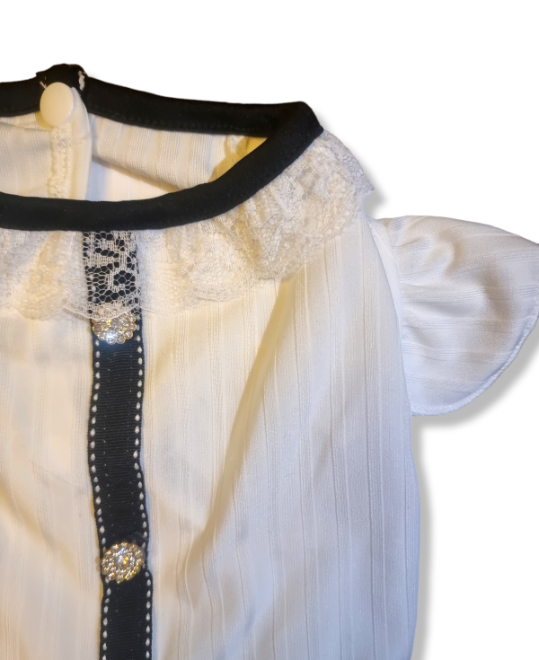 Vestido Escoces Blanco Negro Verano Talla L-3