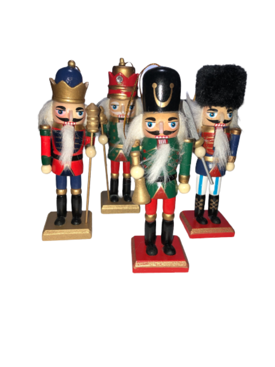Cascanueces Soldados de Navidad, 4 piezas-0