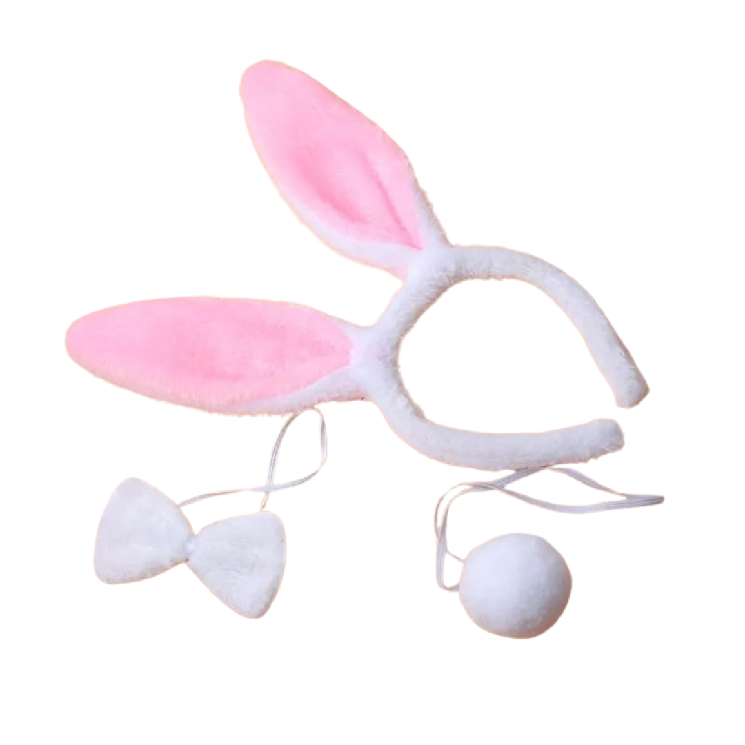 Pack De 12 Cintillo Con Orejas Conejo  + Humita Y Cola-1