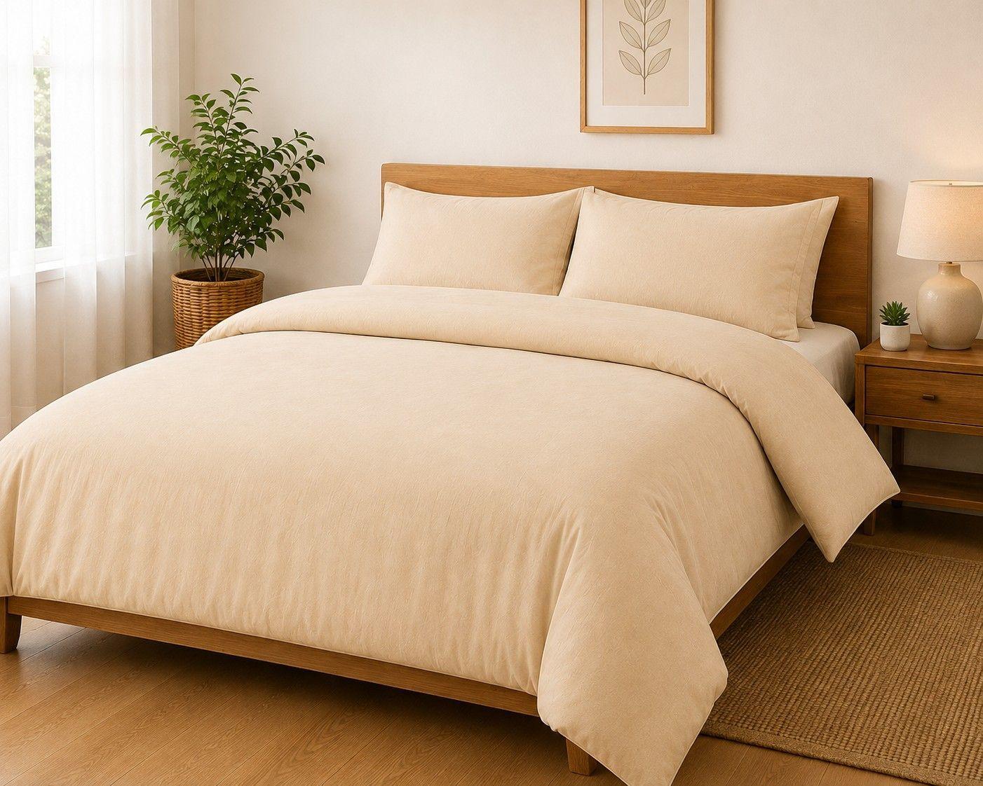 funda de plumon Set de Cama King Beige 4 Piezas-2