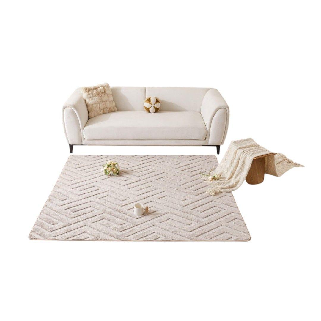 ALFOMBRA JACQUARD DE ALGODON 160X200CM BEIGE TF02-0