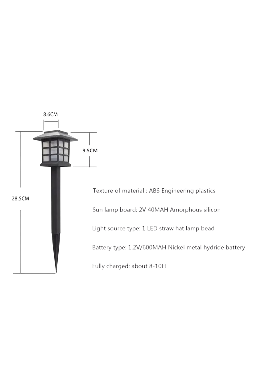 Lampara Luz Solar Con Estaca Exterior Tierra Jardín-2