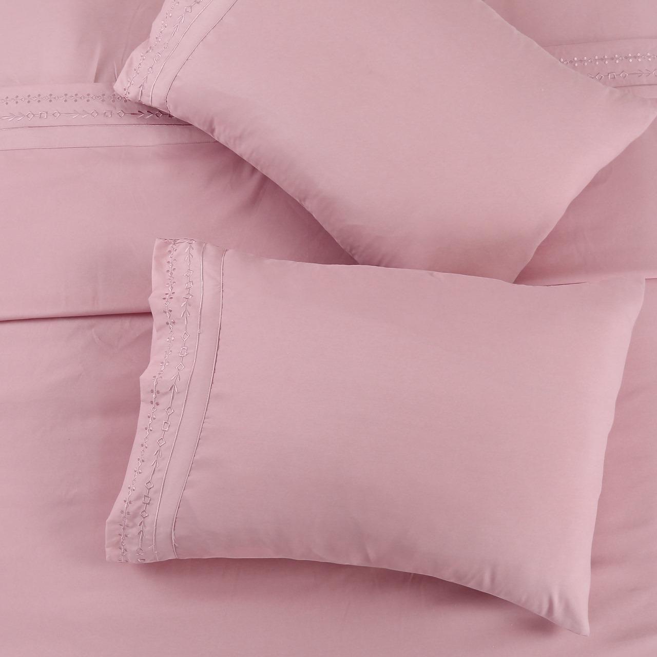 Sabana King  Bordada 200 Hilos color a elección -2