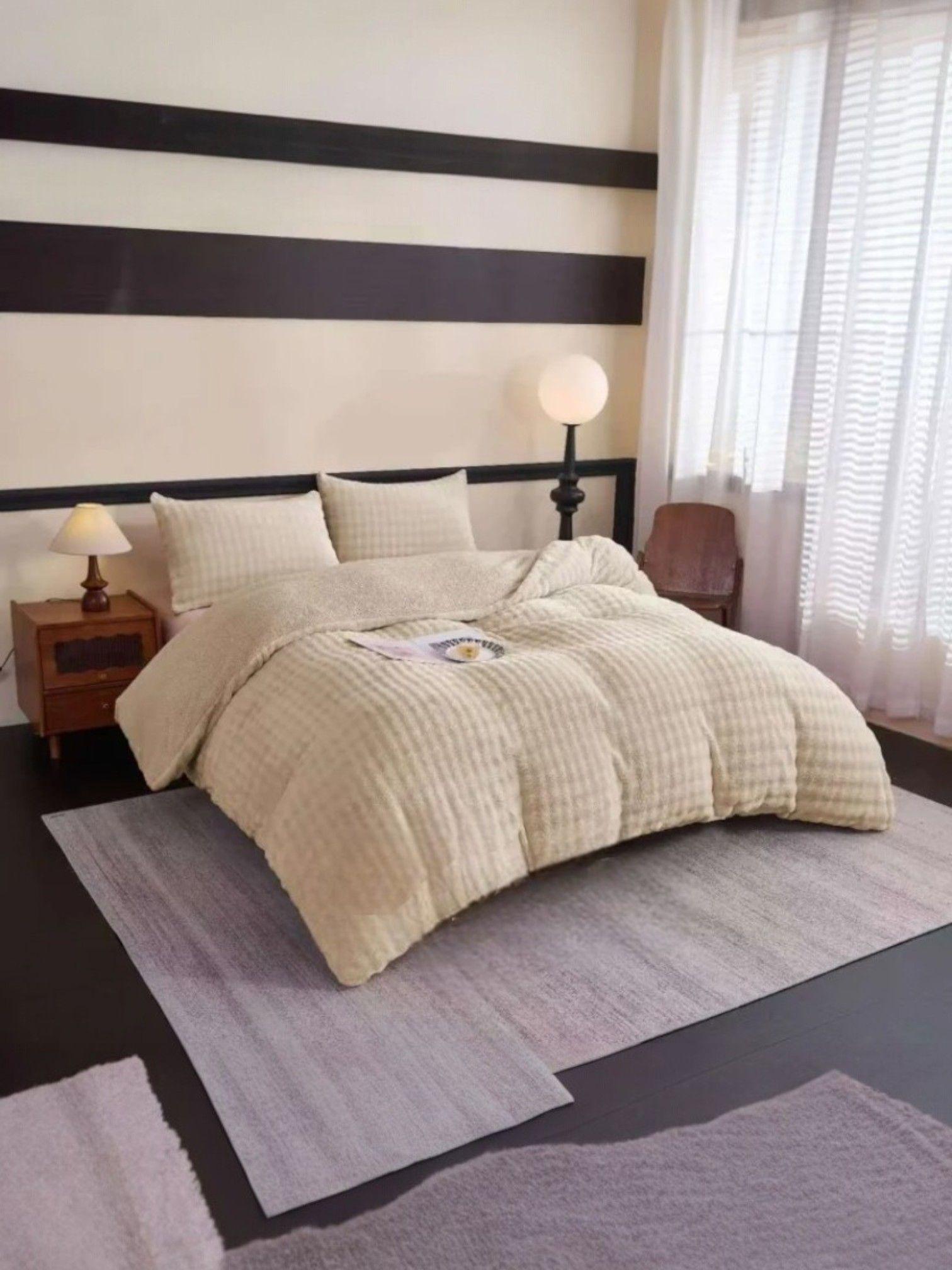 COBERTOR CON CHIPORRO DE CONEJO MEIPULIS 2 PLAZAS COLOR BEIGE-1