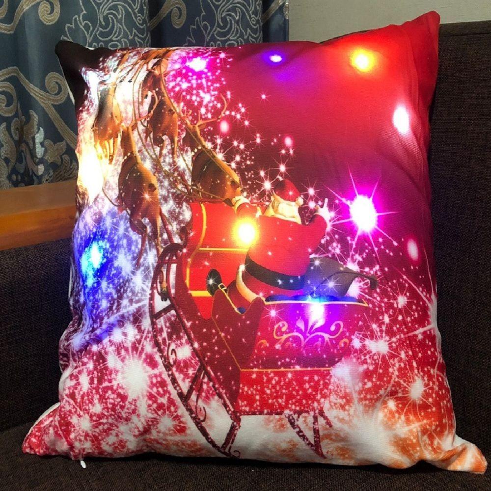 Fundas de Cojines Navideños con Luces-1