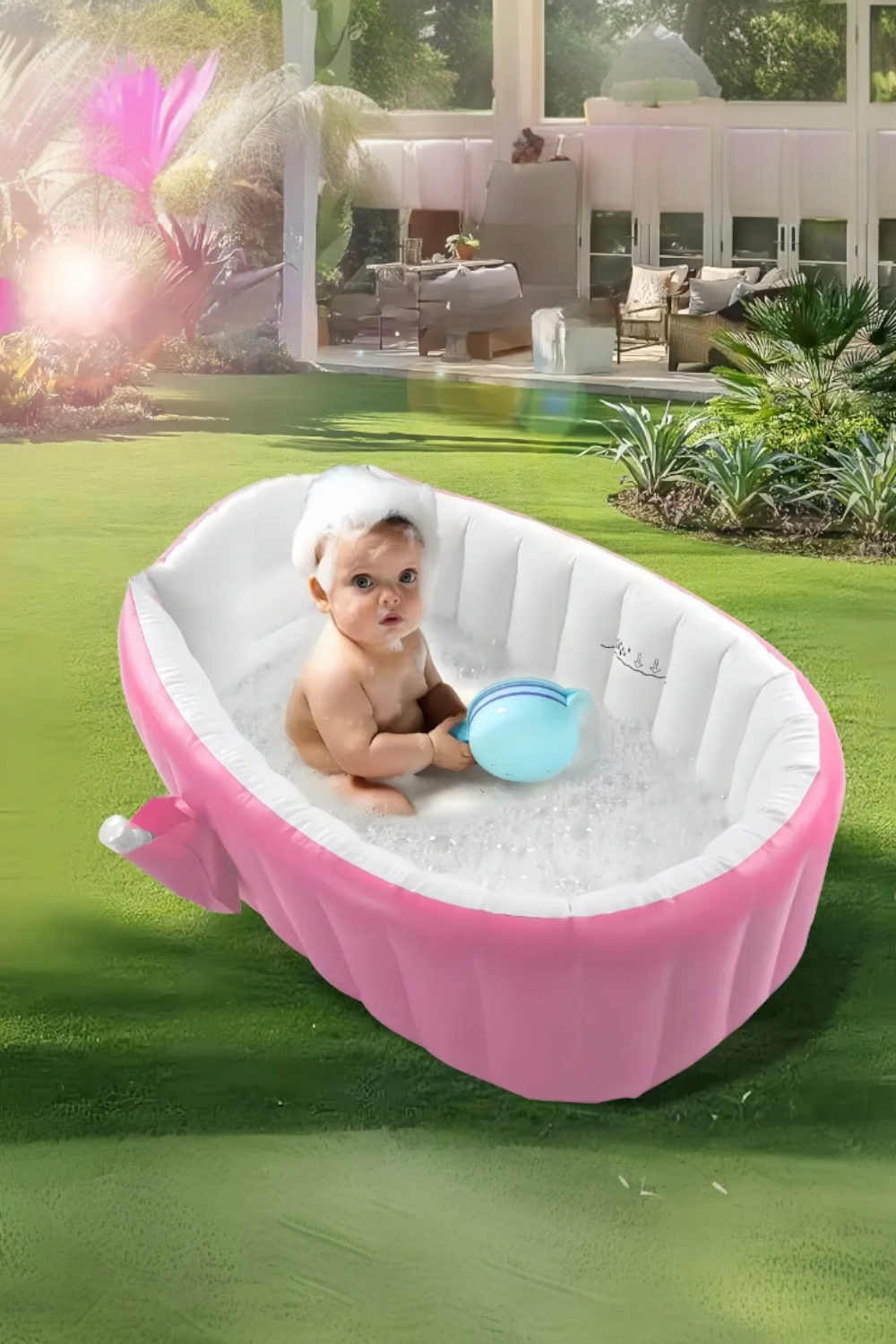 Tina Inflable Portátil Para Niños Pequeños Bañera-2