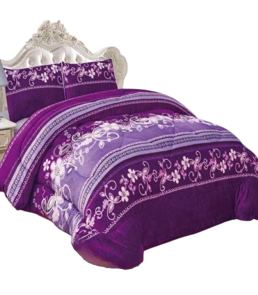 cubrecama plush con chiporro 2 plazas con diseños, invierno-0