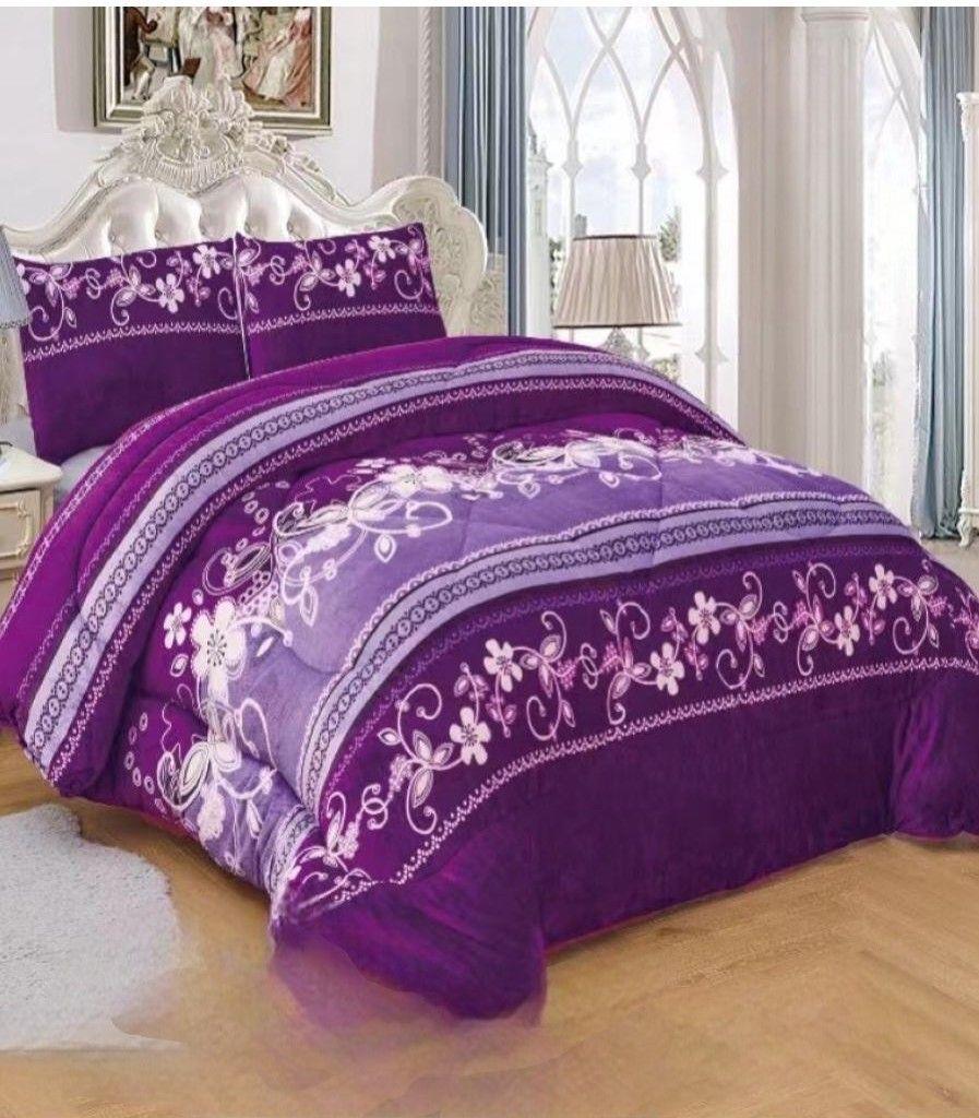 cubrecama plush con chiporro 2 plazas con diseños, invierno-1