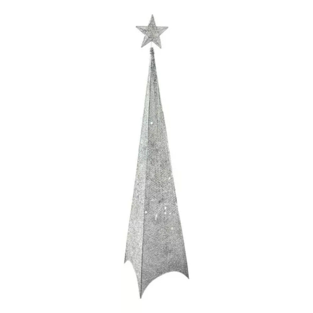 Árbol navidad pirámide 120cm con luces led y estrella -0