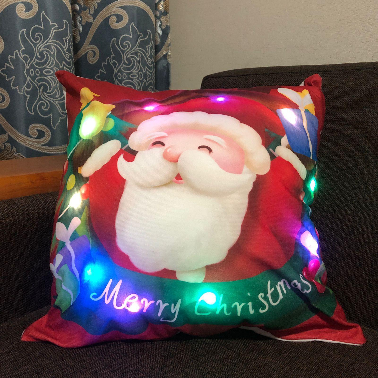 Fundas de Cojines Navideños con Luces-0