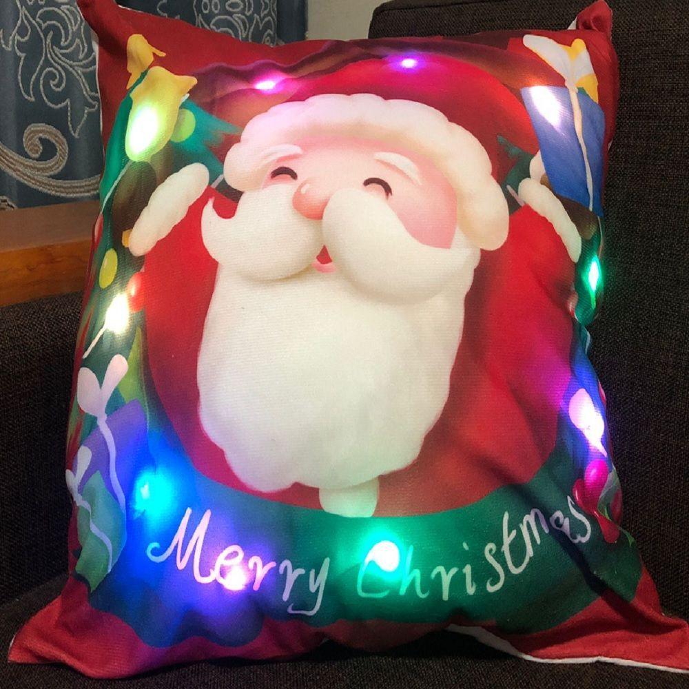 Fundas de Cojines Navideños con Luces-1