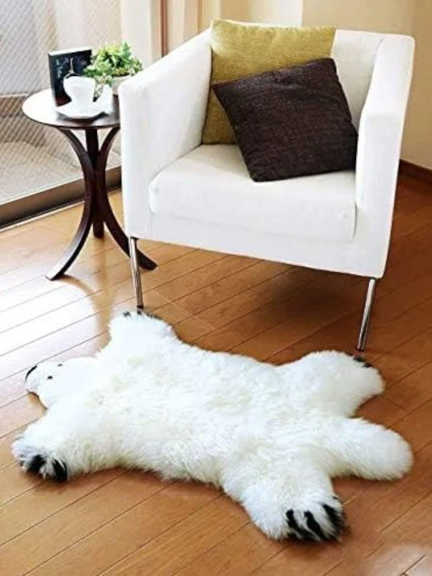 Alfombra de Felpa Peluda diseño Oso Acostado-1