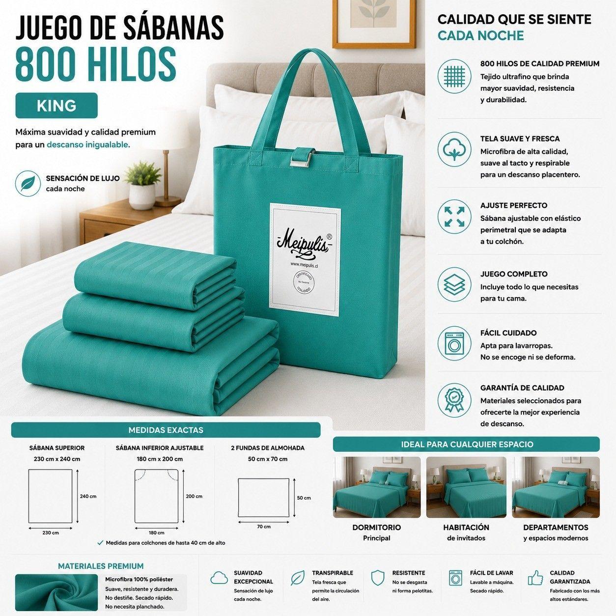 Juego de Sabanas MP 800 Hilos Plaza y Media-2