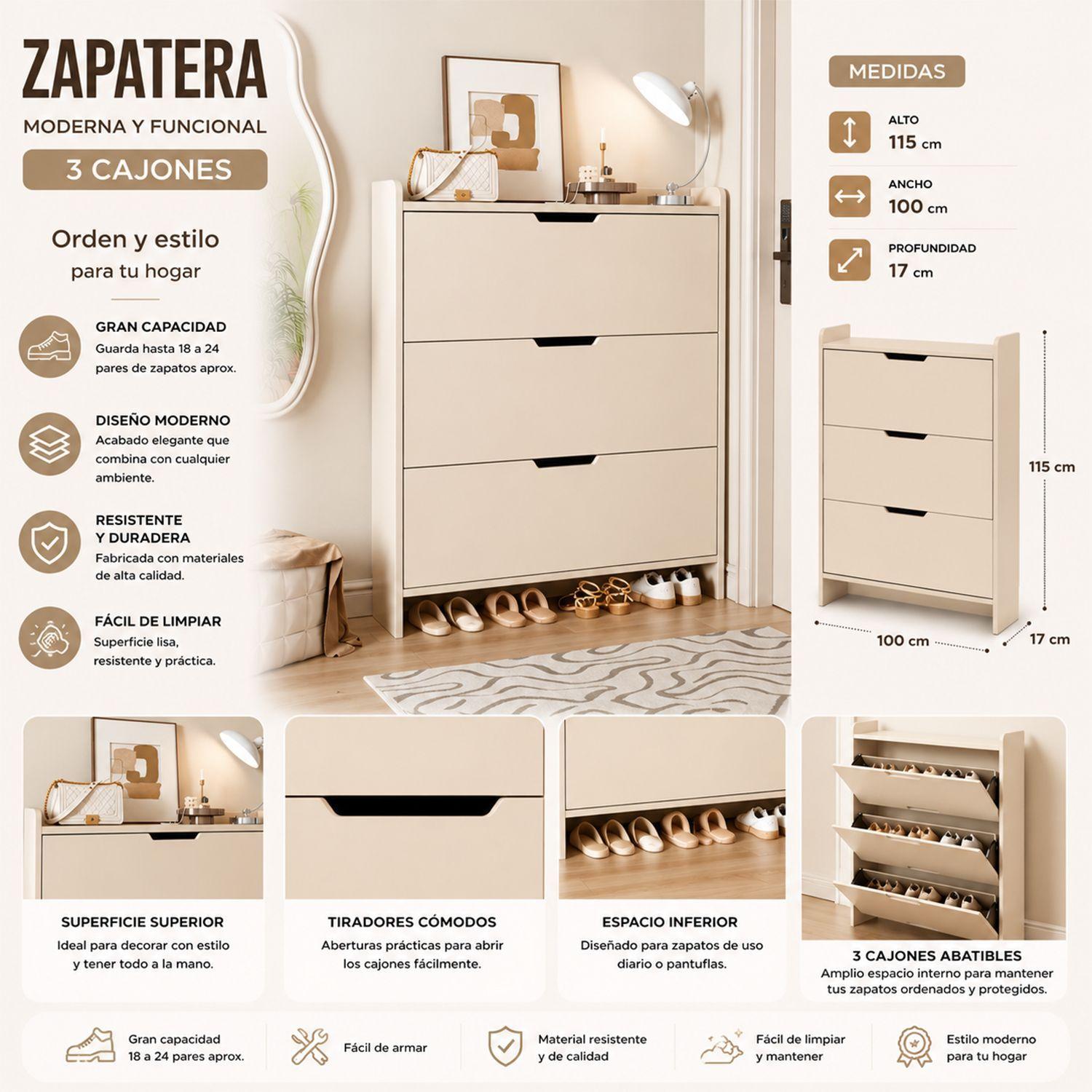 MUEBLE ZAPATERO ORGANIZADOR PARA ZAPATOS BLANCO-1