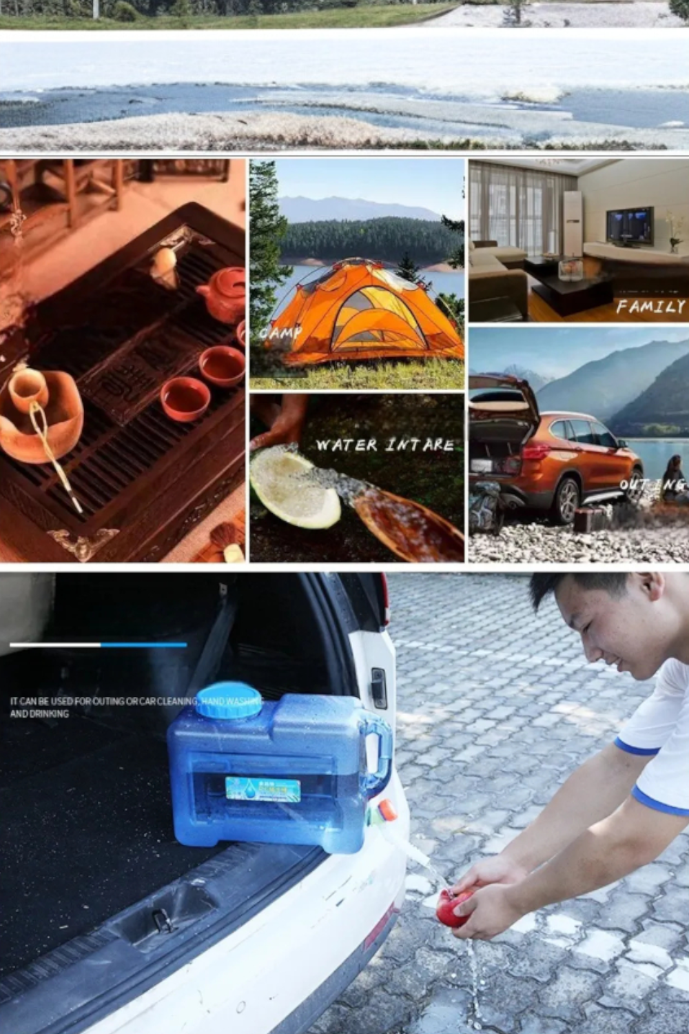 DISPENSADOR TANQUE DE AGUA 12LTS PORTATIL CON TAPA Y GRIFO PARA CAMPING-2