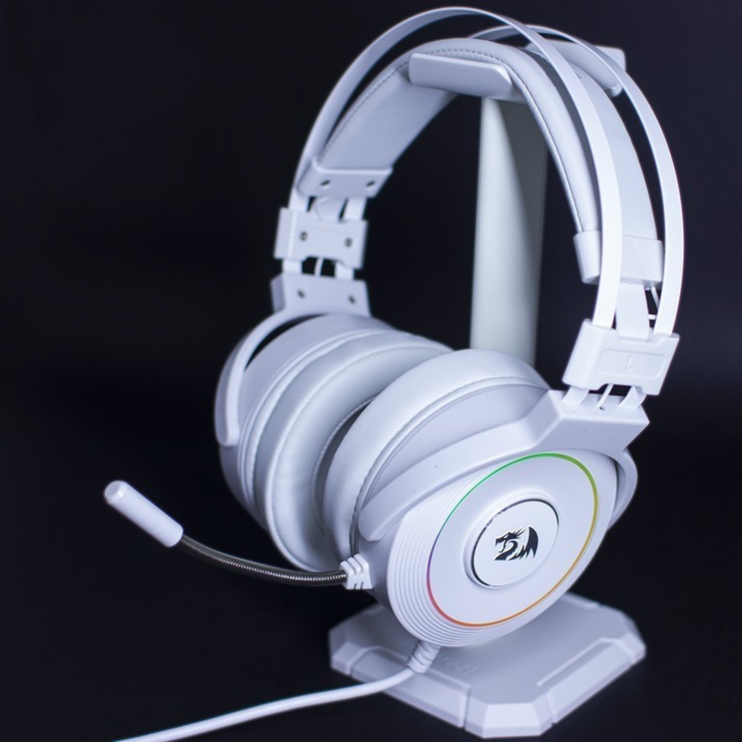 Audifono Gamer Redragon Lamia H320 RGB USB Blanco con Soporte-1