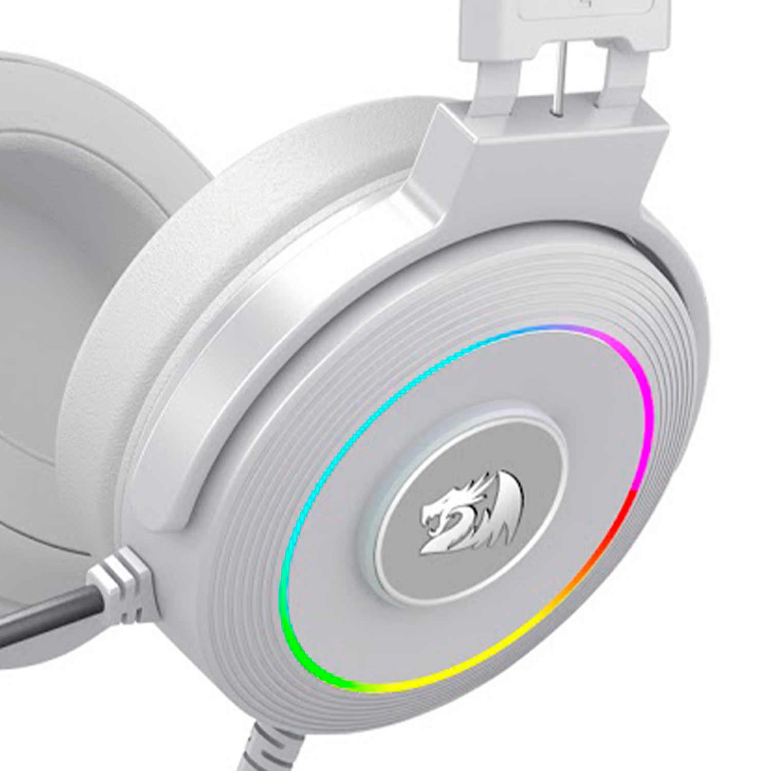 Audifono Gamer Redragon Lamia H320 RGB USB Blanco con Soporte-6