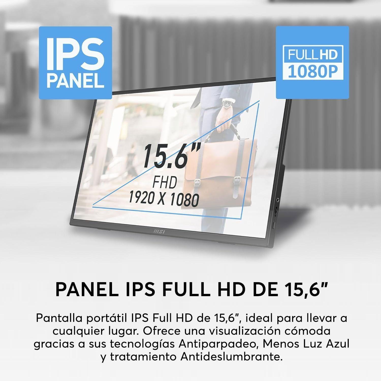 Monitor Portátil MSI PRO MP161 E2 15.6” FHD IPS Gris-5