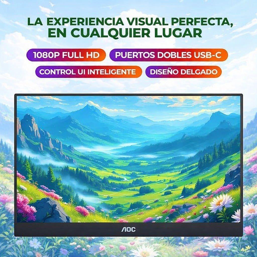 Monitor Portátil AOC 16T20 15.6” Full HD IPS USB-C Mini HDMI con Altavoces - Negro-2