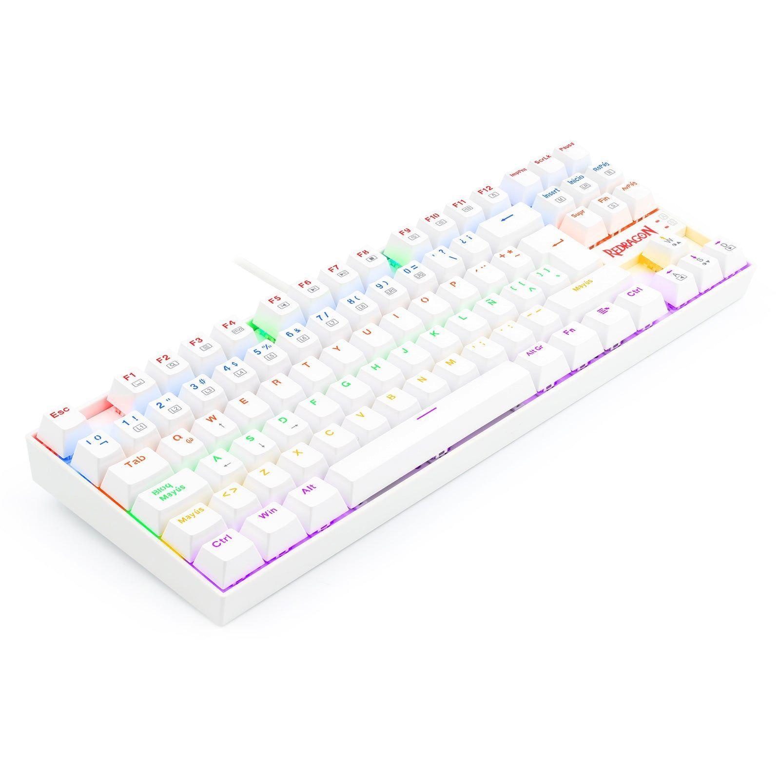 Teclado Mecánico Redragon K552W-KR-SP Kumara Rainbow - Blanco-5