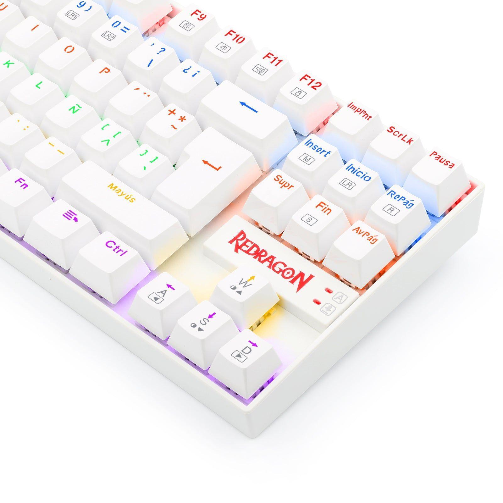 Teclado Mecánico Redragon K552W-KR-SP Kumara Rainbow - Blanco-7
