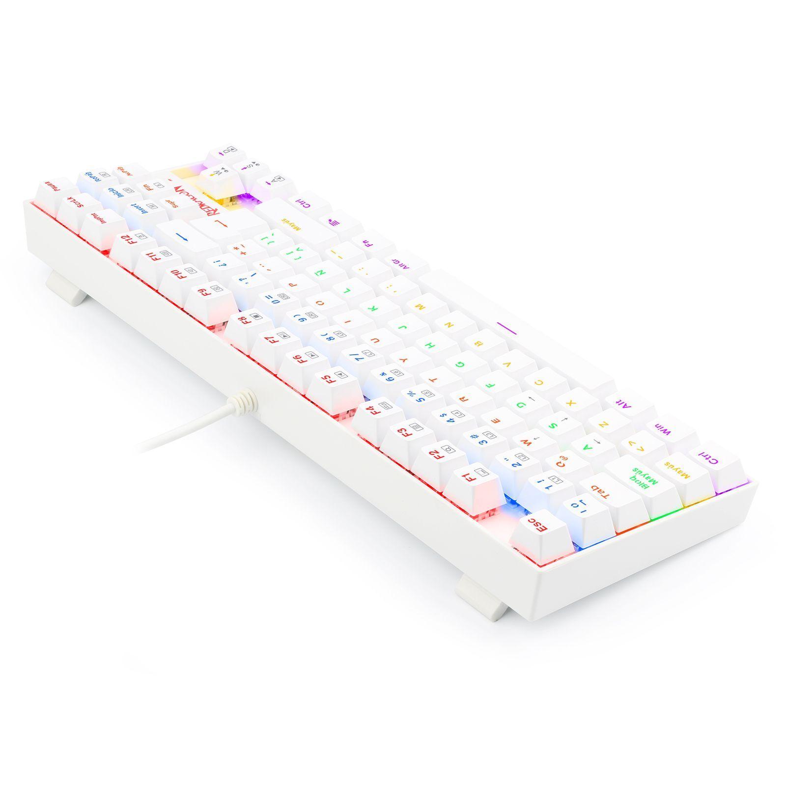 Teclado Mecánico Redragon K552W-KR-SP Kumara Rainbow - Blanco-3