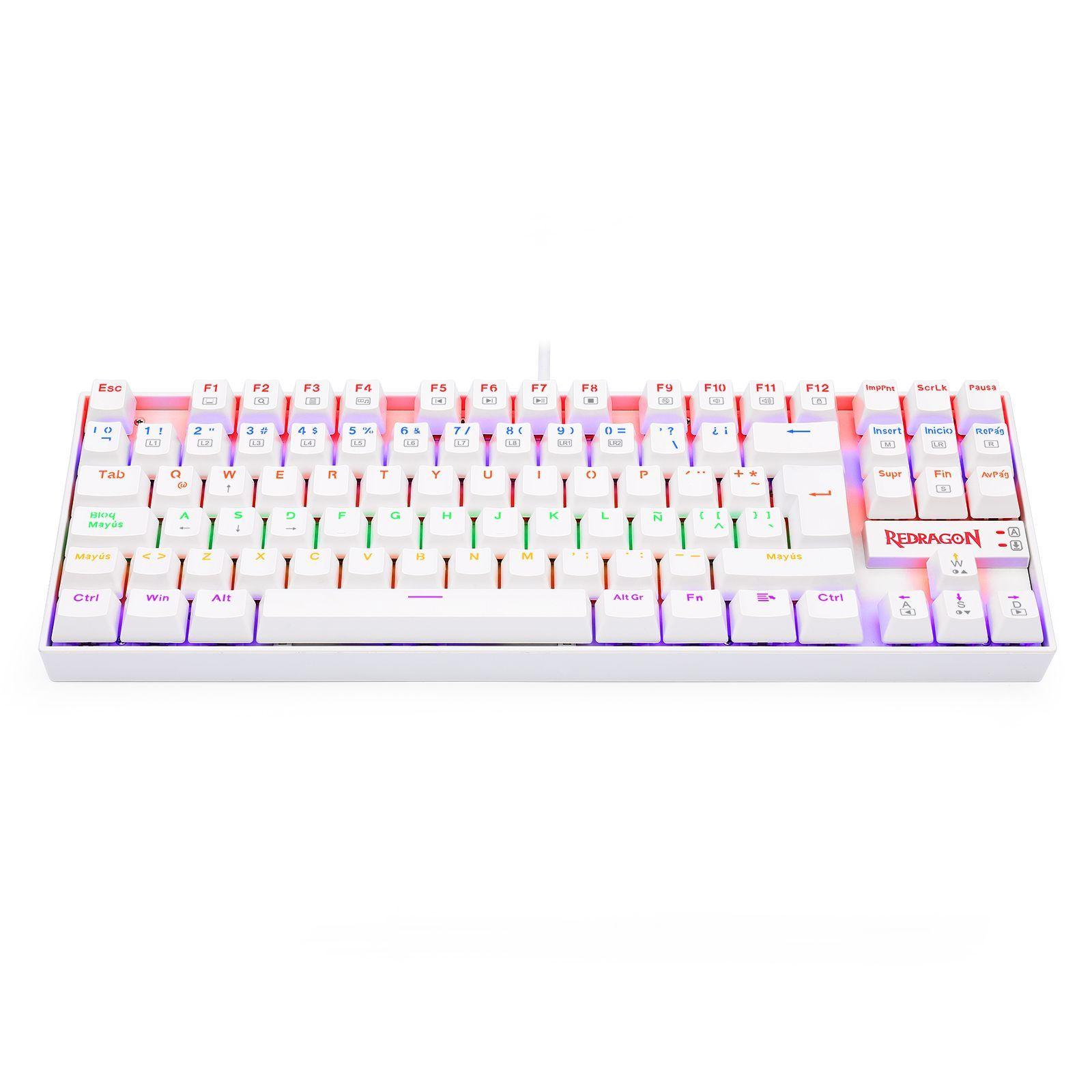 Teclado Mecánico Redragon K552W-KR-SP Kumara Rainbow - Blanco-4